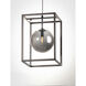 Fluid LED 9.75 inch Black and Polished Chrome Single Pendant Ceiling Light in Mirror Smoke
