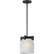 Scoop 1 Light 8 inch Black Single Pendant Ceiling Light in Marble