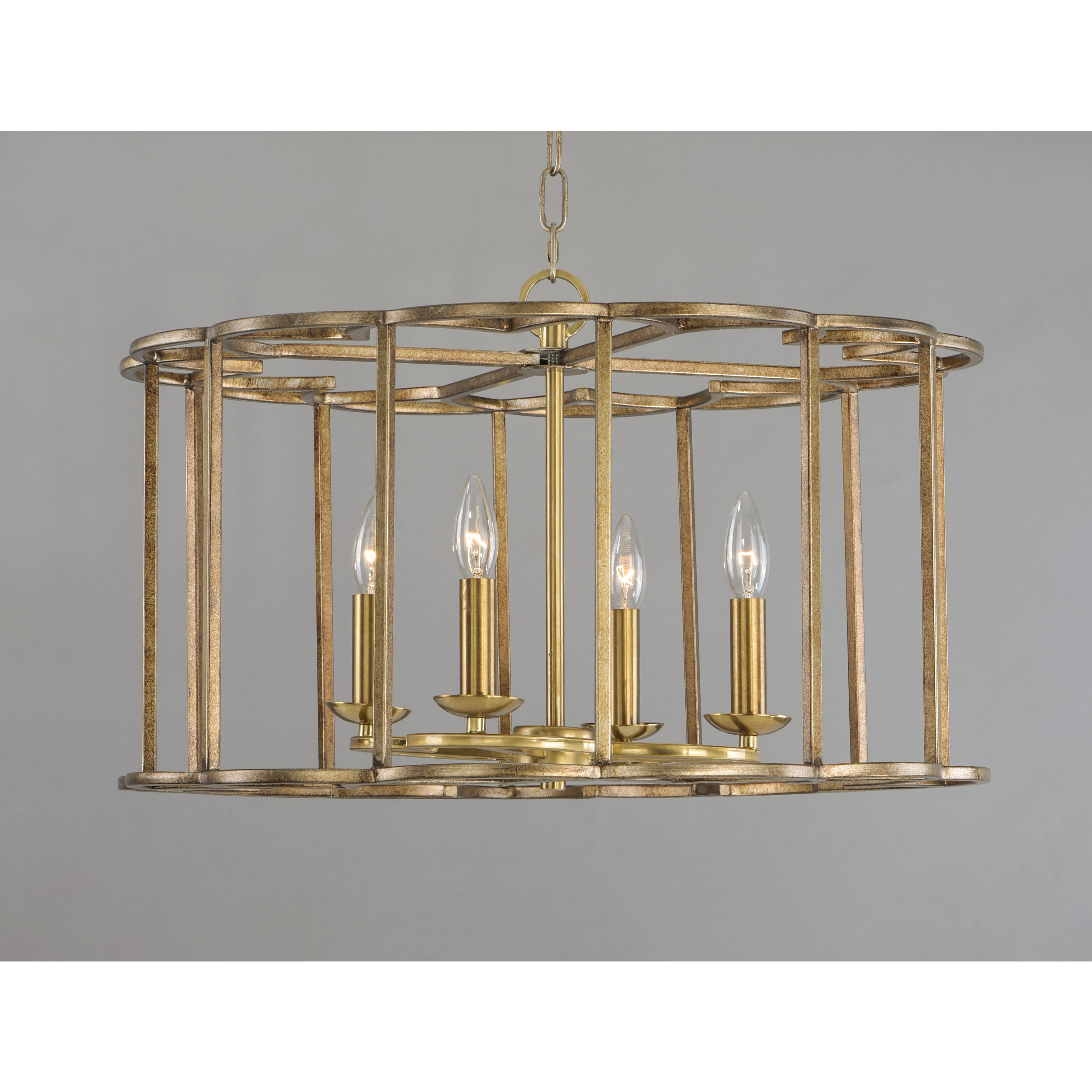 Helix 4 Light 24 inch Bronze Fusion Single-Tier Chandelier Ceiling Light