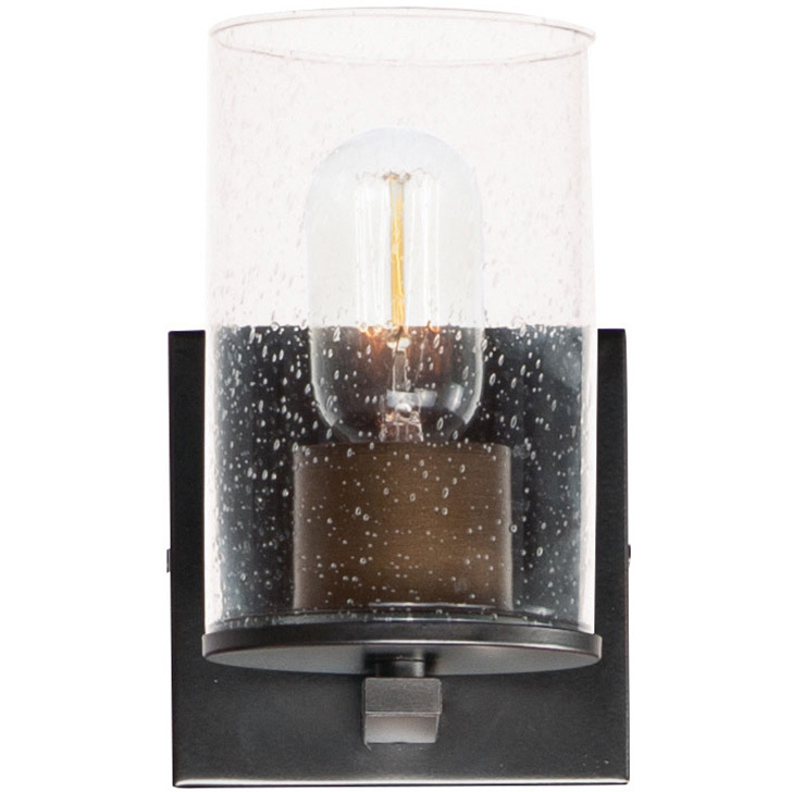 Sleek 1 Light 4.75 inch Antique Brass and Black Bath Vanity Wall Light