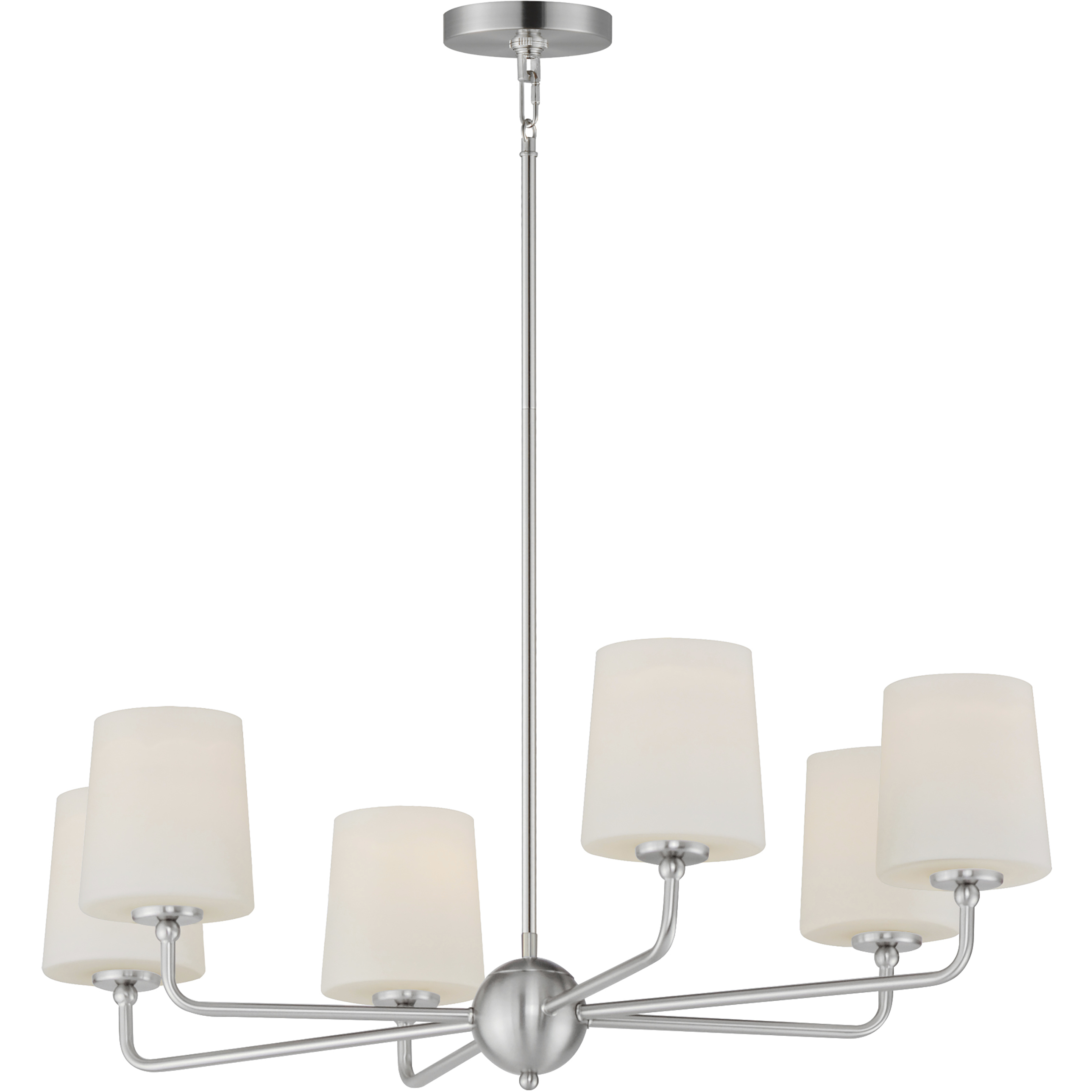 Bristol 6 Light 34 inch Satin Nickel Single-Tier Chandelier Ceiling Light