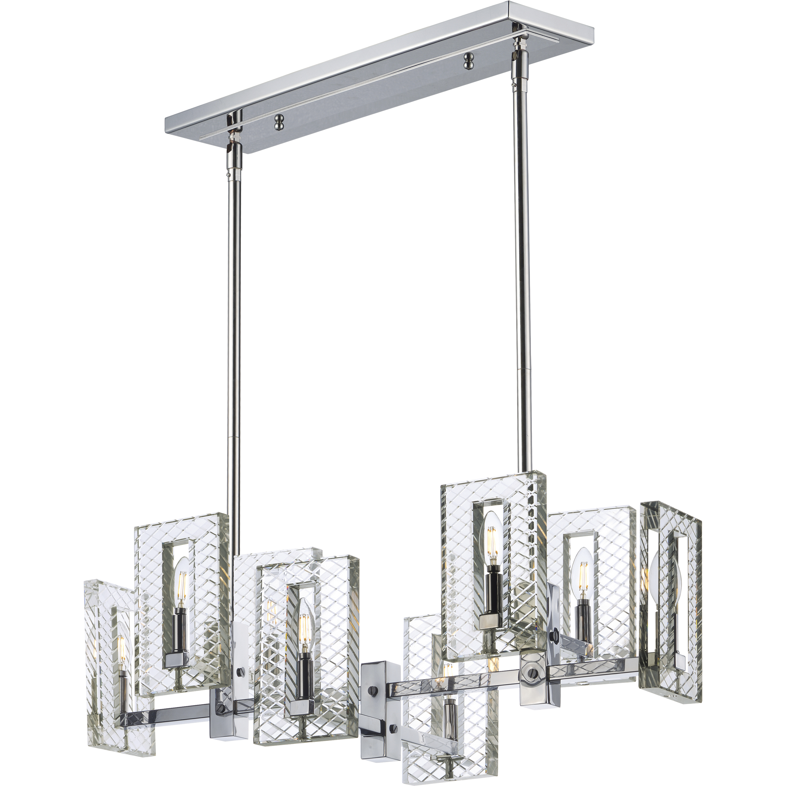 Suave 8 Light 34.5 inch Polished Nickel Linear Pendant Ceiling Light