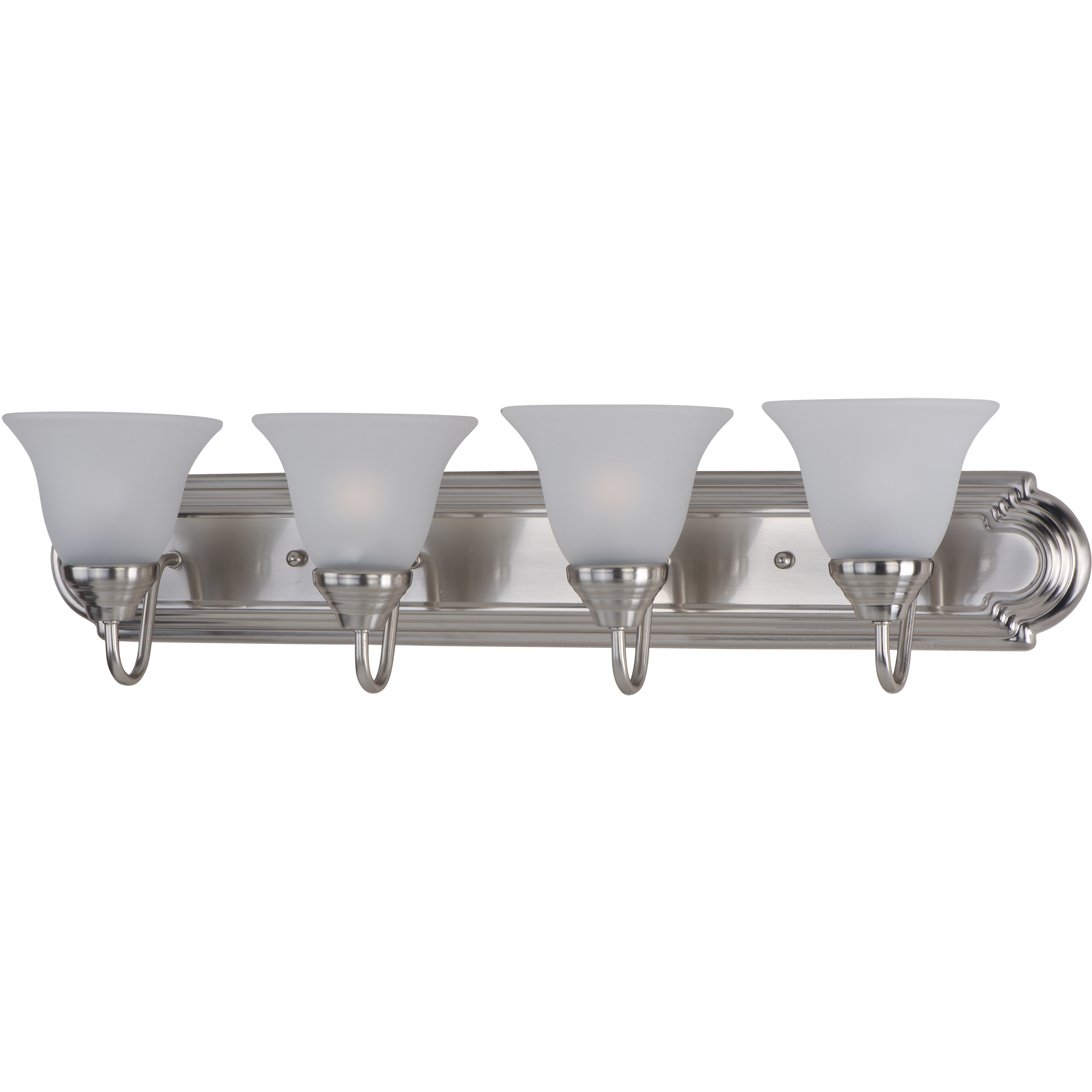 Essentials - 801x 4 Light 30 inch Satin Nickel Bath Vanity Wall Light in Frosted