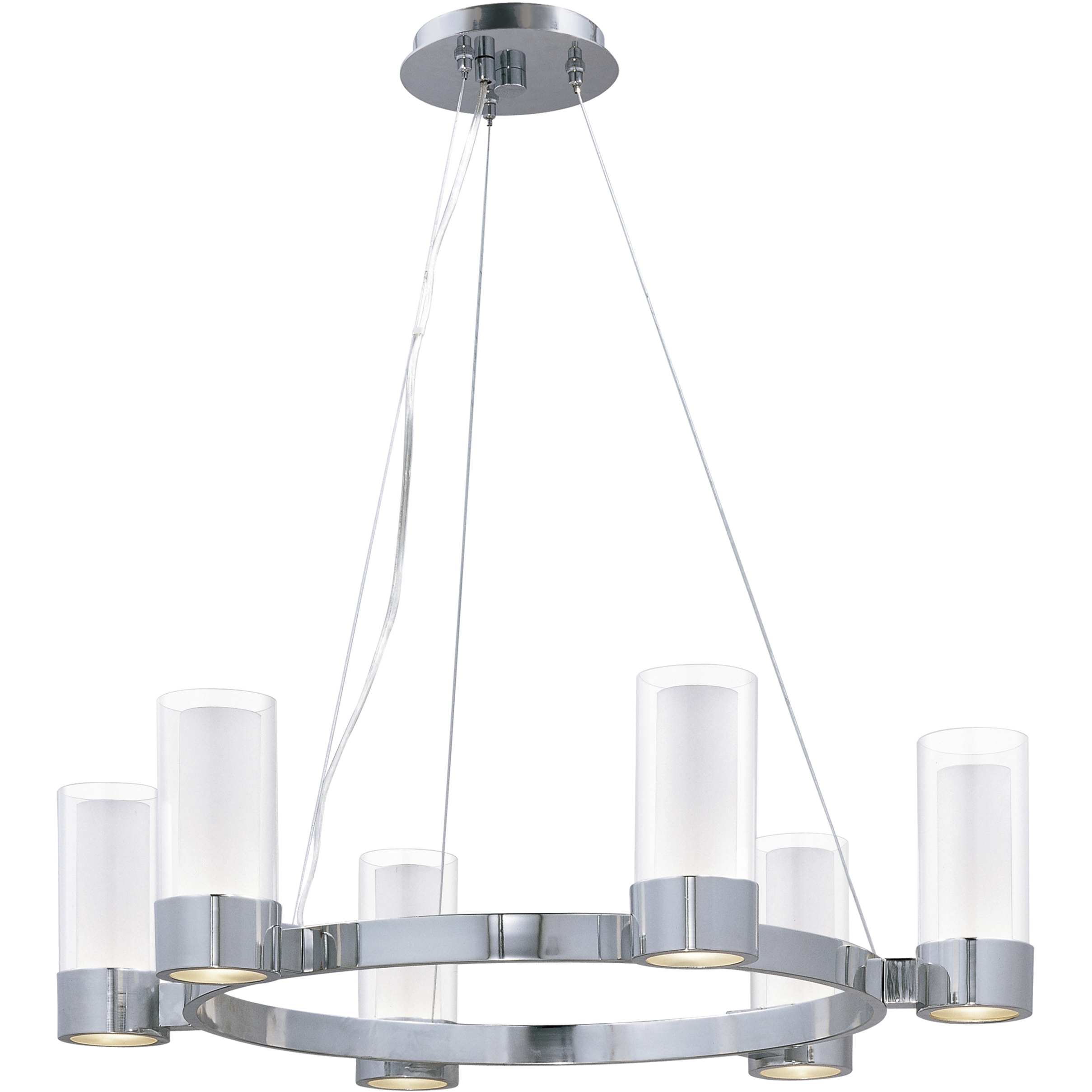 Silo 6 Light 27 inch Polished Chrome Single-Tier Chandelier Ceiling Light