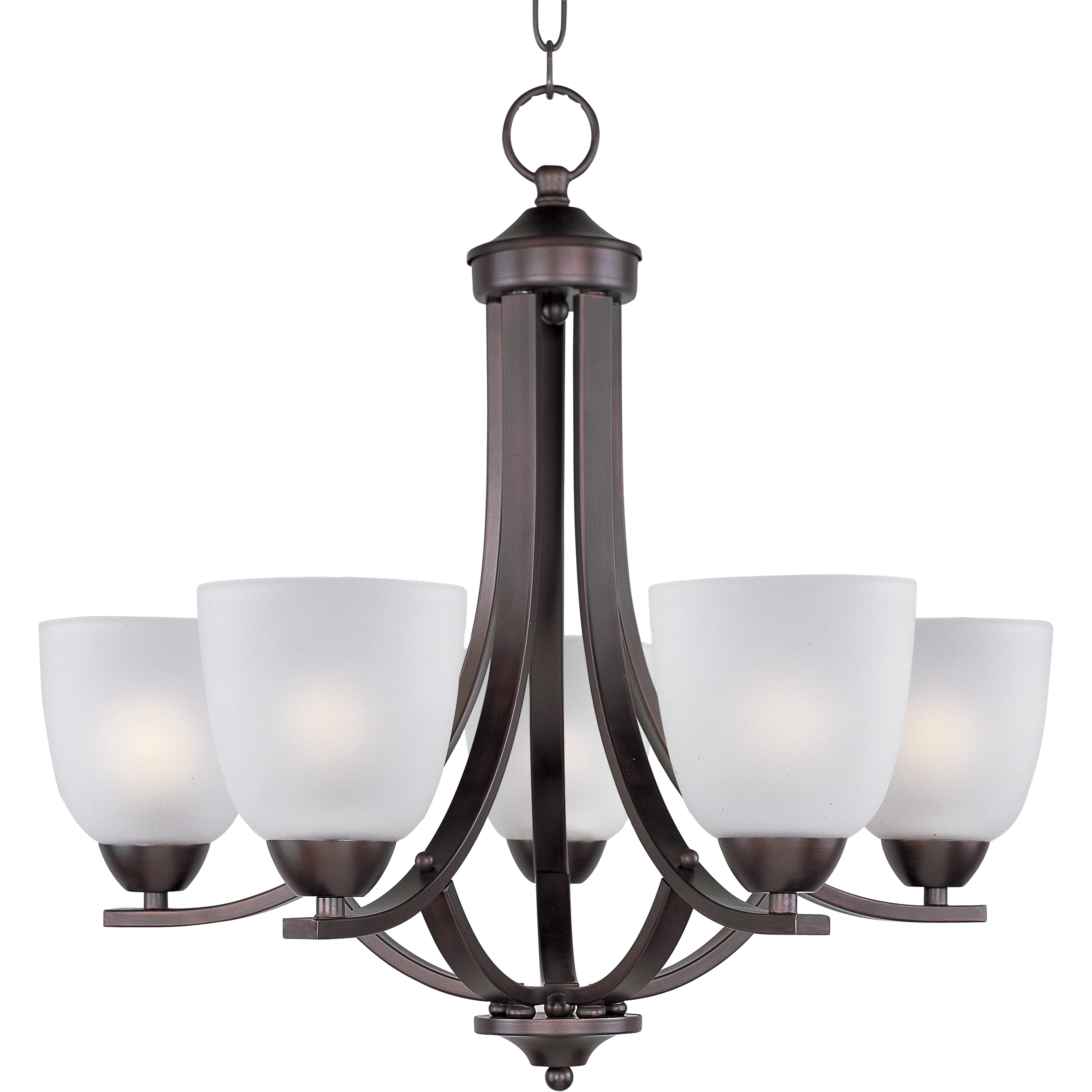 Axis 5 Light 24 inch Oil Rubbed Bronze Single-Tier Chandelier Ceiling Light