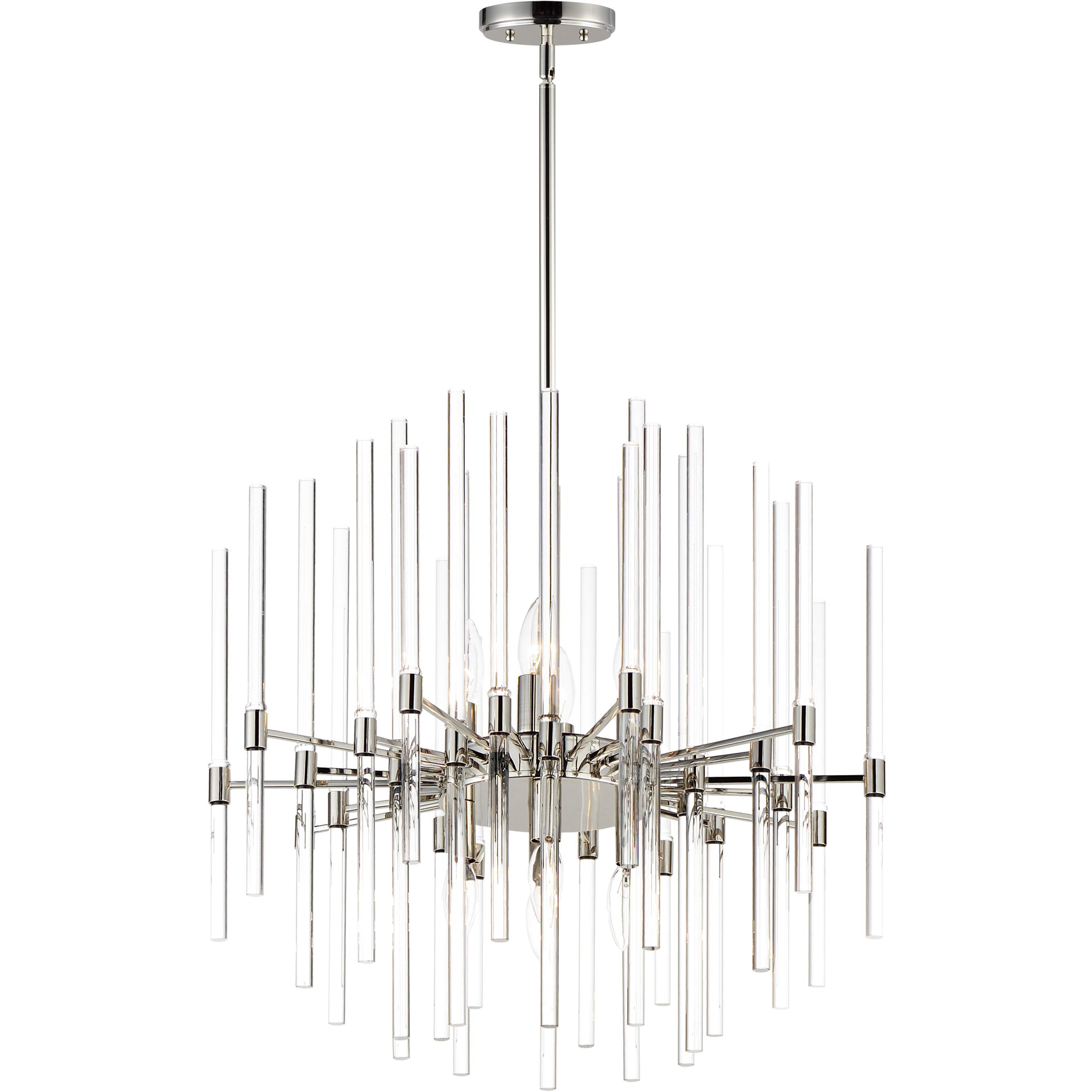 Divine 8 Light 23.5 inch Polished Nickel Chandelier Ceiling Light