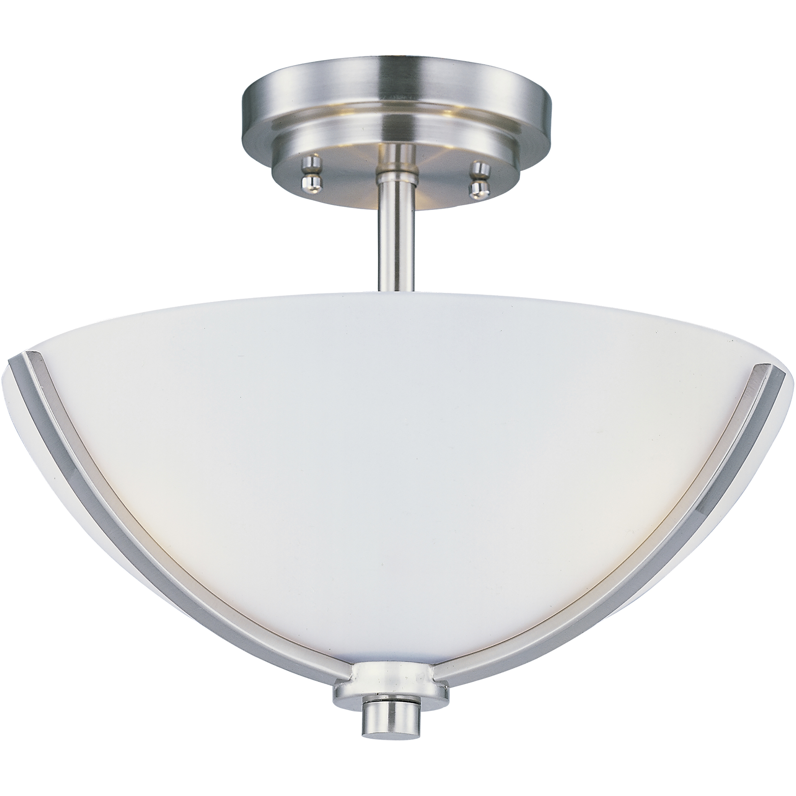 Deven 3 Light 14 inch Satin Nickel Semi-Flush Mount Ceiling Light
