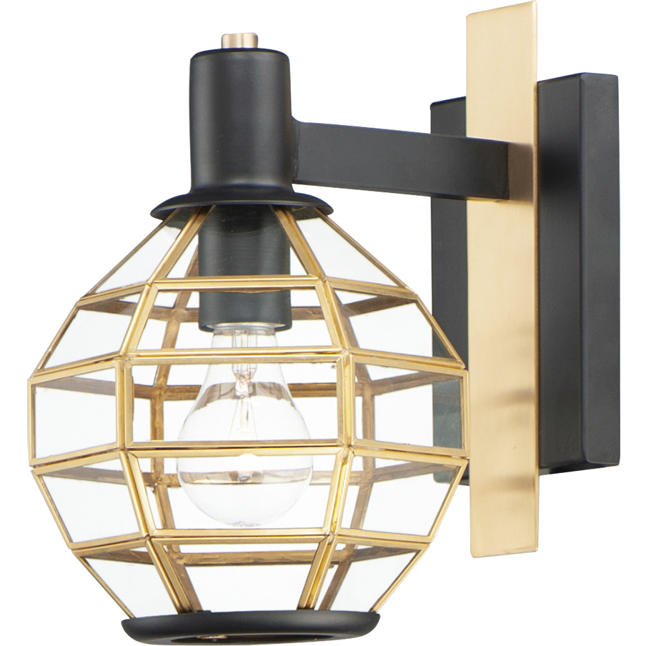 Heirloom 1 Light 10.75 inch Black and Burnished Brass Outdoor Wall Mount