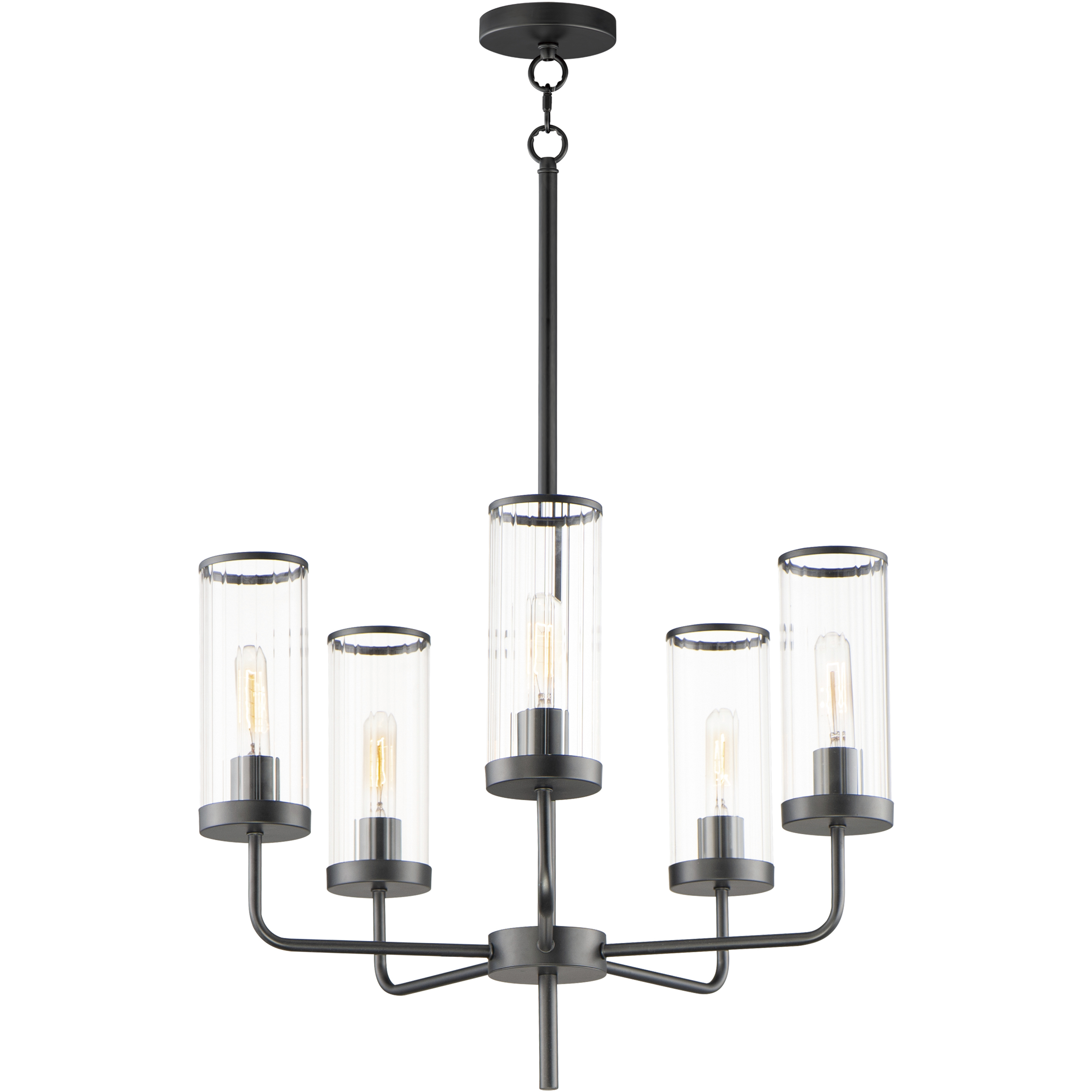 Crosby 5 Light 24 inch Black Chandelier Ceiling Light