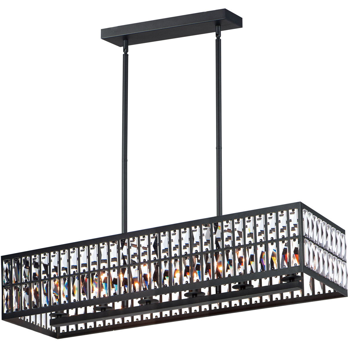 Maxim 21817BCBK Madeline 6 Light 38 inch Black Linear Pendant