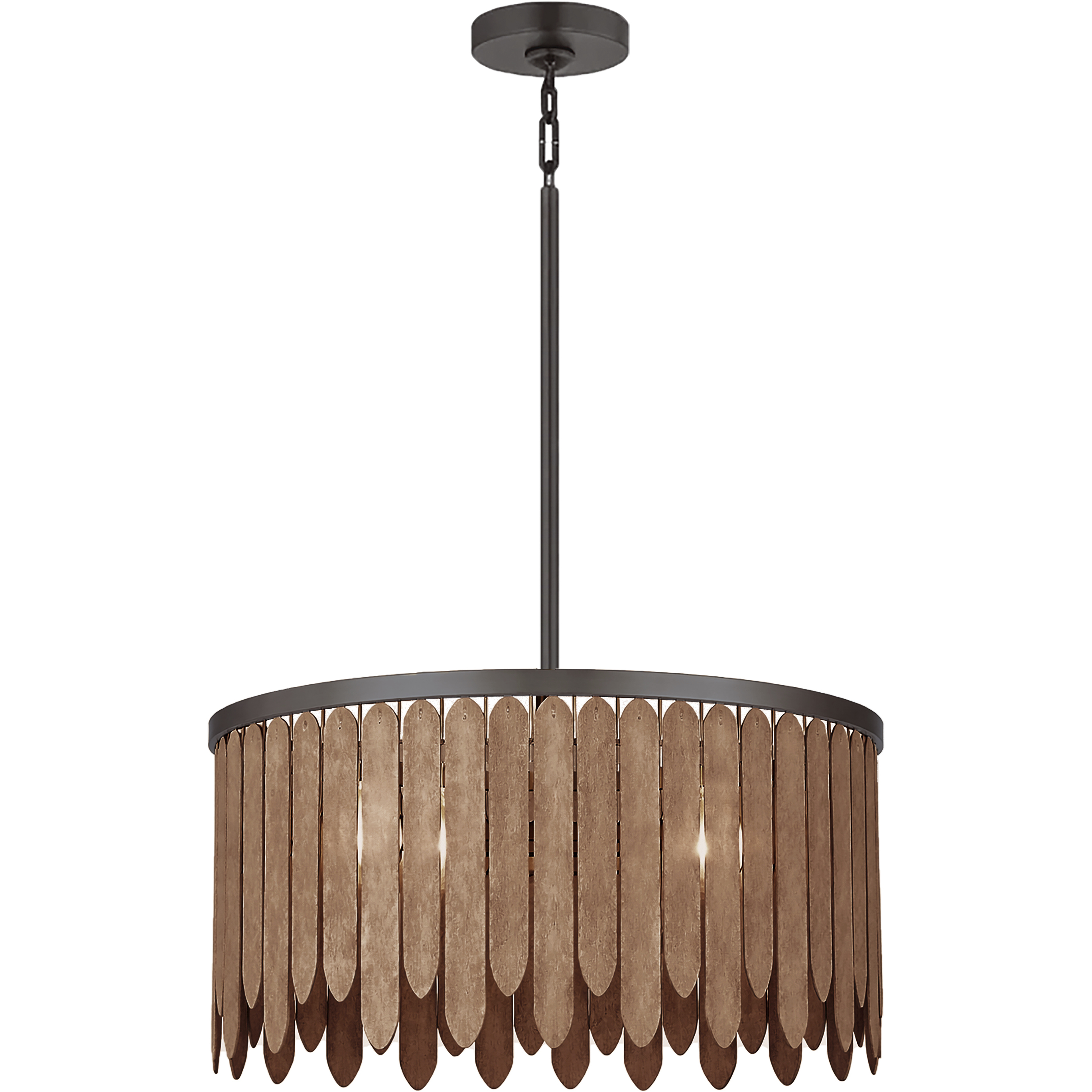 Marimba 4 Light 26 inch Walnut Single Pendant Ceiling Light