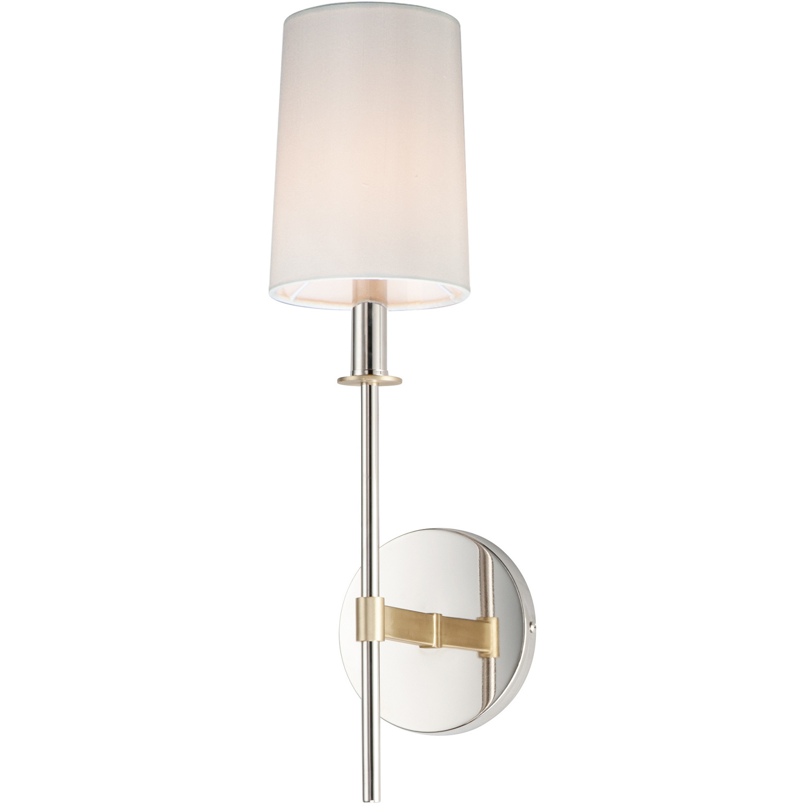 Uptown 1 Light 5 inch Satin Brass and Polished Nickel Wall Sconce Wall Light