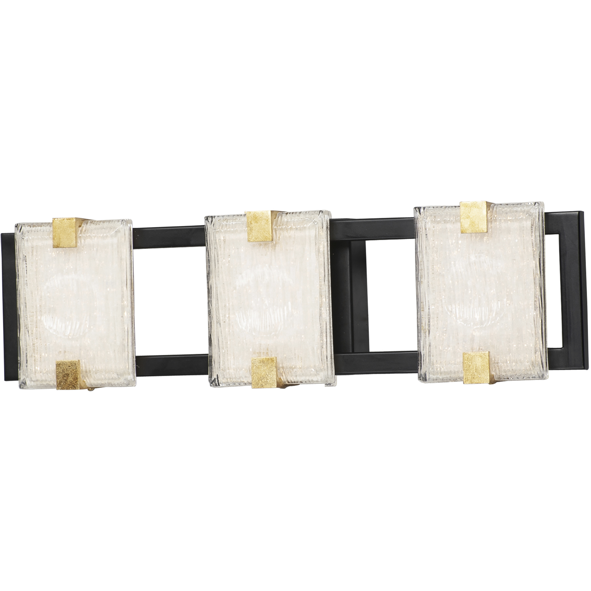Radiant LED 20.5 inch Black and Gold Leaf Bath Vanity Wall Light