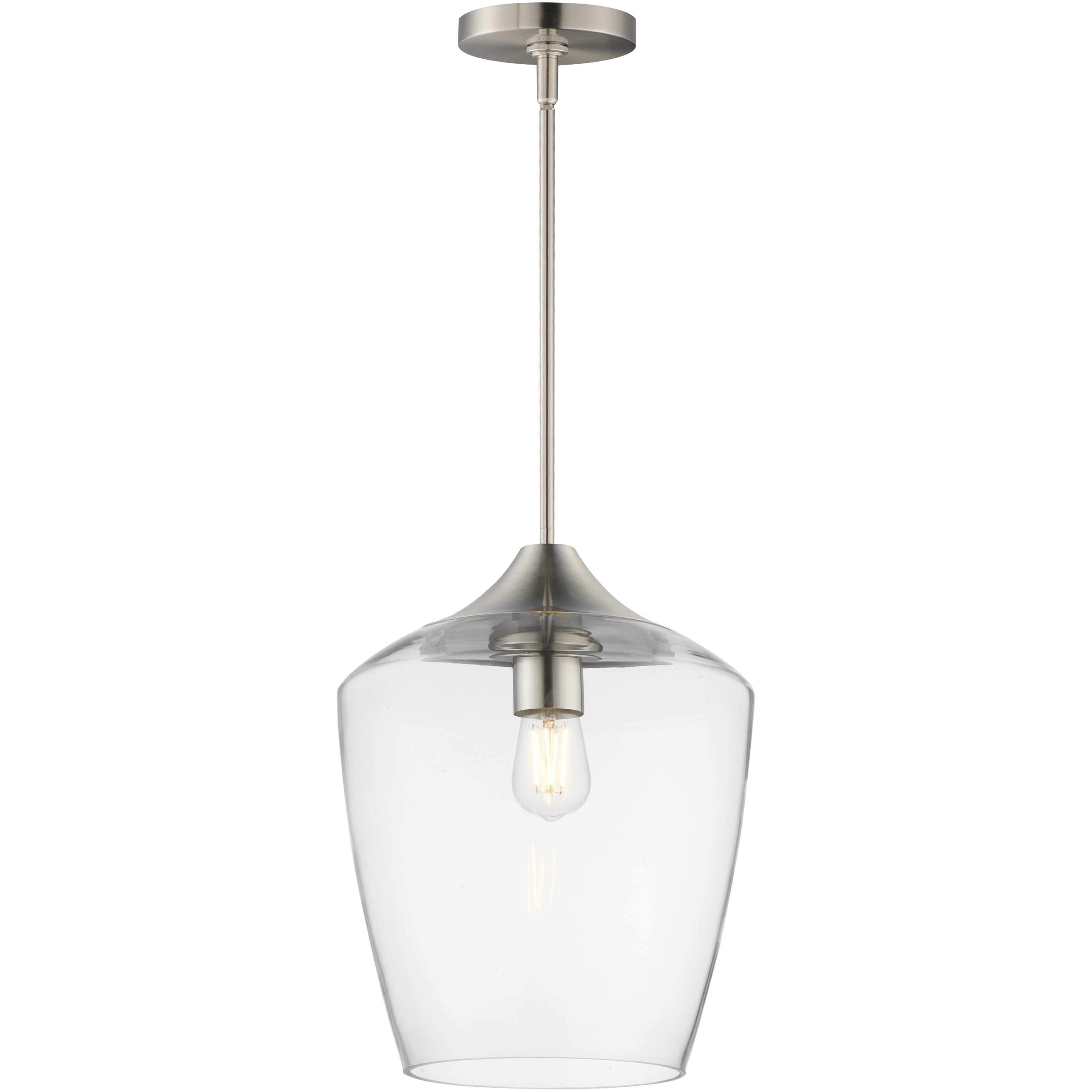 Goblet 1 Light 12 inch Satin Nickel Single Pendant Ceiling Light