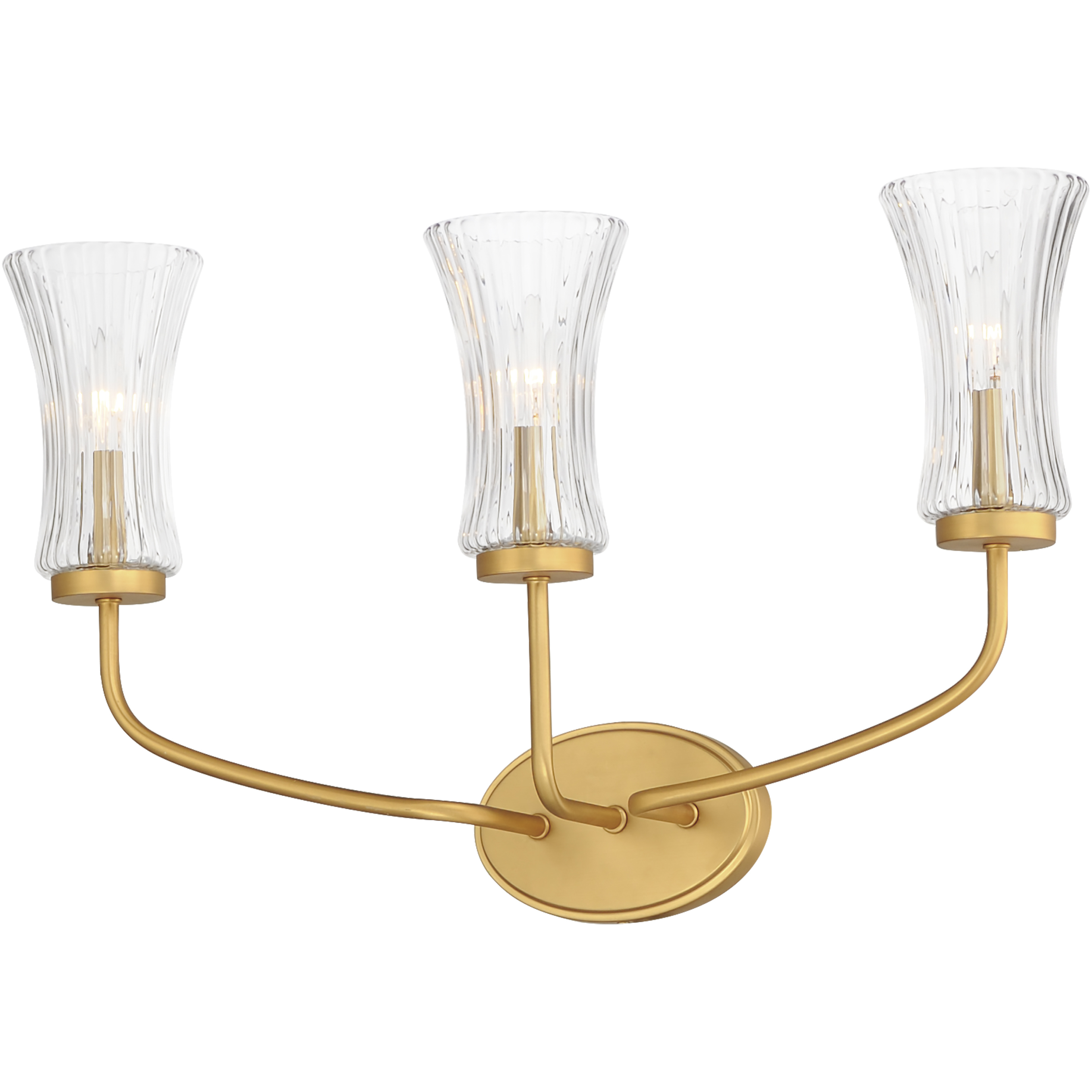 Camelot 3 Light 16.5 inch Natural Aged Brass Wall Sconce Wall Light