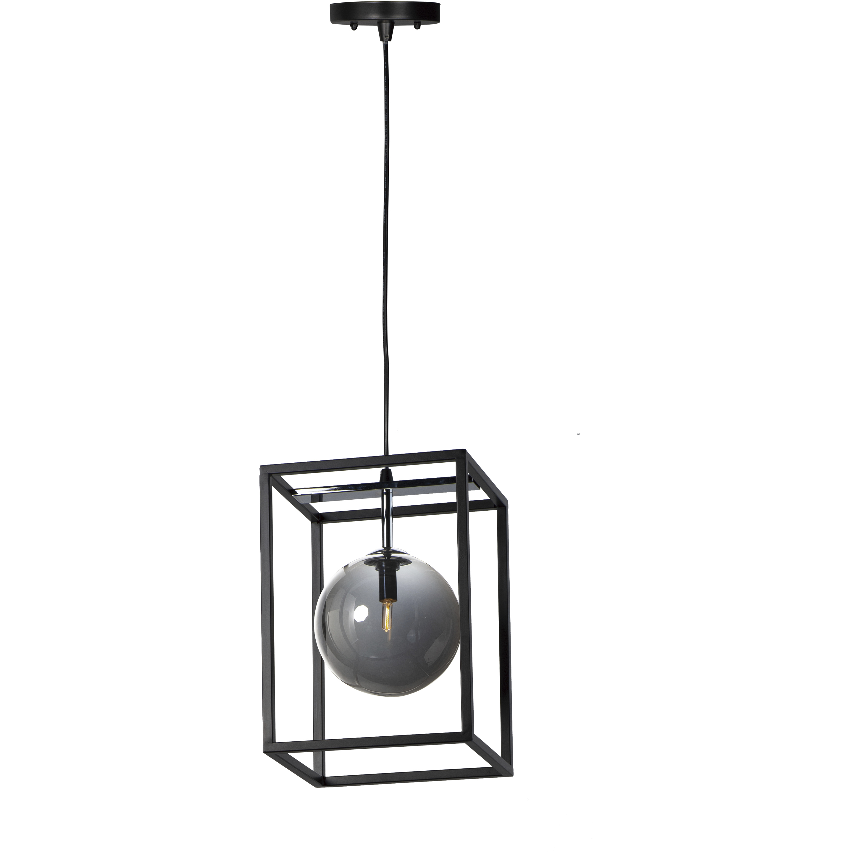 Fluid LED 9.75 inch Black and Polished Chrome Single Pendant Ceiling Light in Mirror Smoke