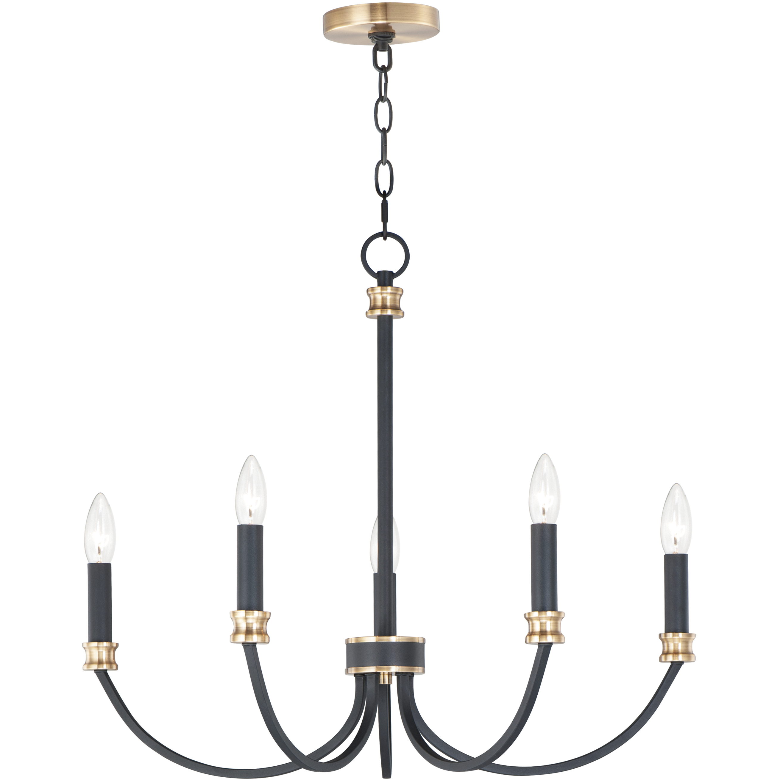 Charlton 5 Light 26 inch Black and Antique Brass Chandelier Ceiling Light in Antique Brass and Black