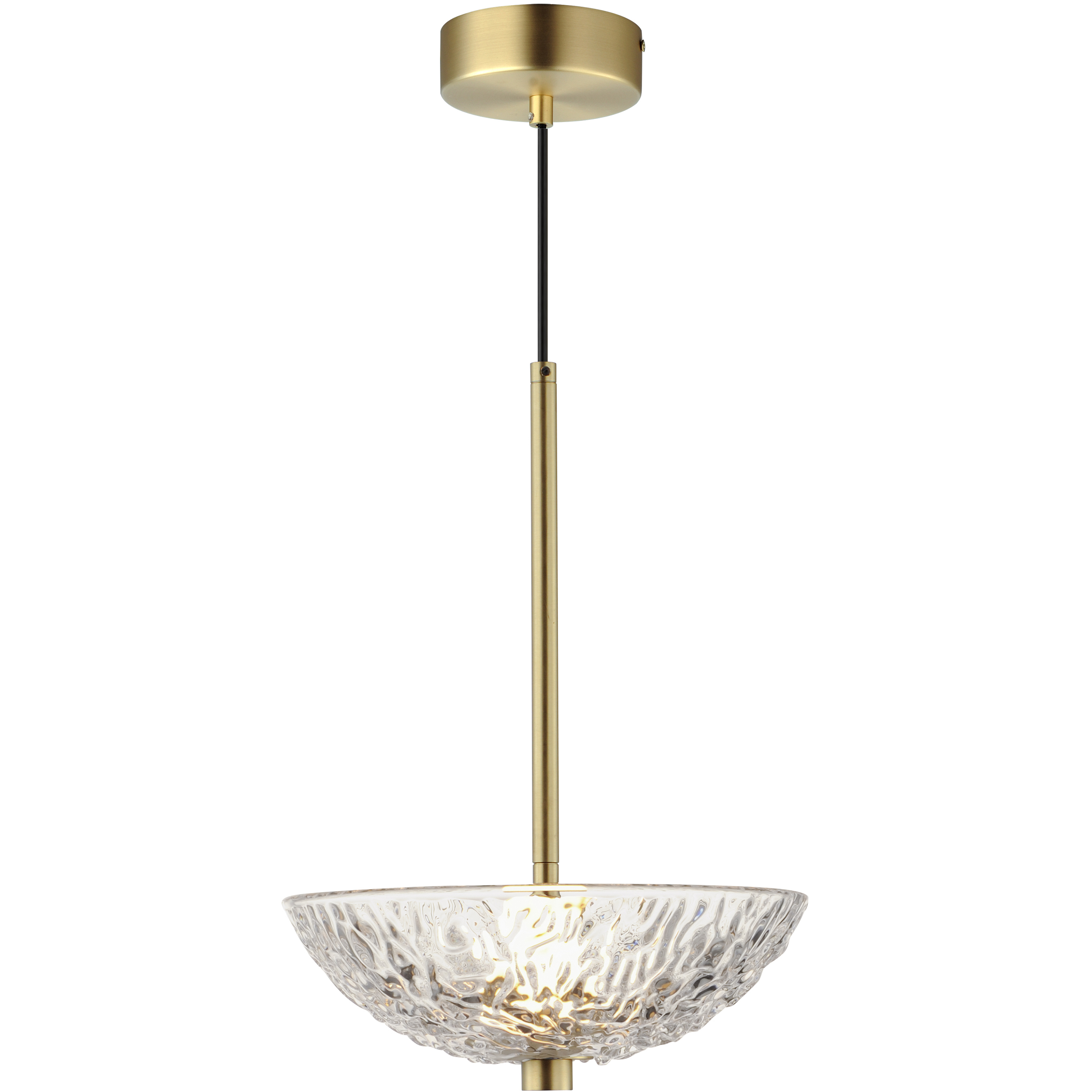 Metropolis LED 10 inch Satin Brass Single Pendant Ceiling Light