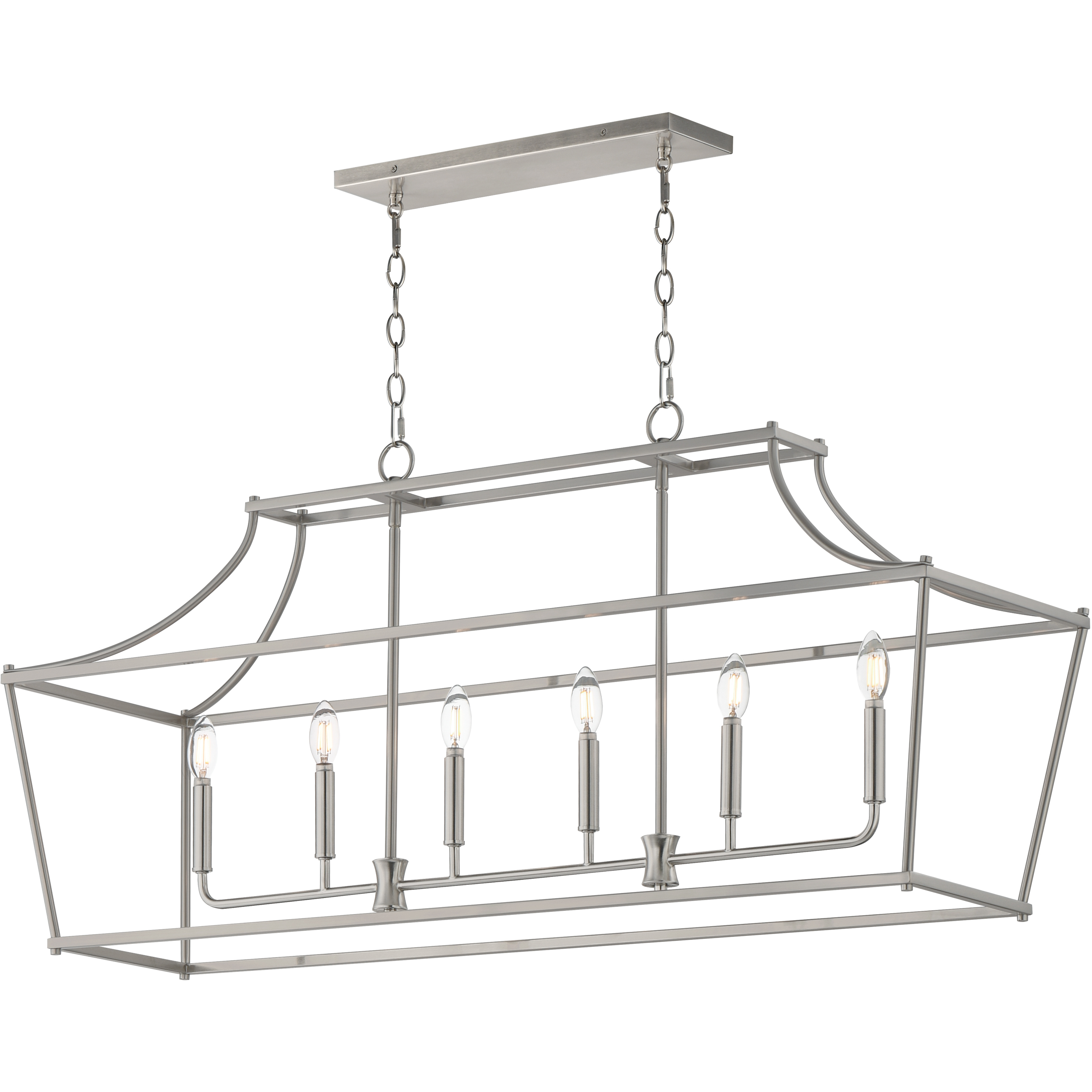 Clifton 6 Light 48 inch Satin Nickel Linear Pendant Ceiling Light