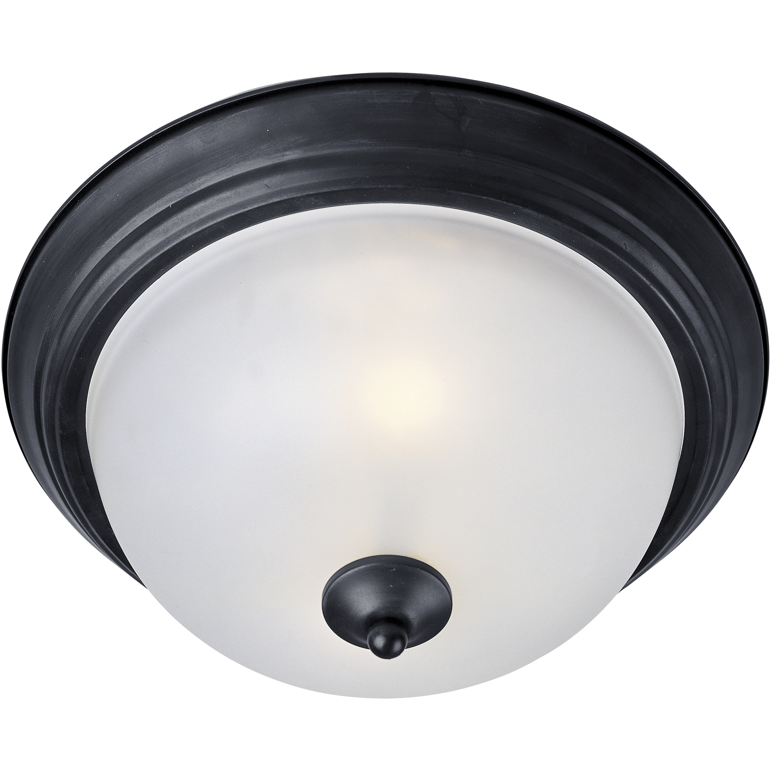 Essentials - 584x 3 Light 15.5 inch Black Flush Mount Ceiling Light in Frosted