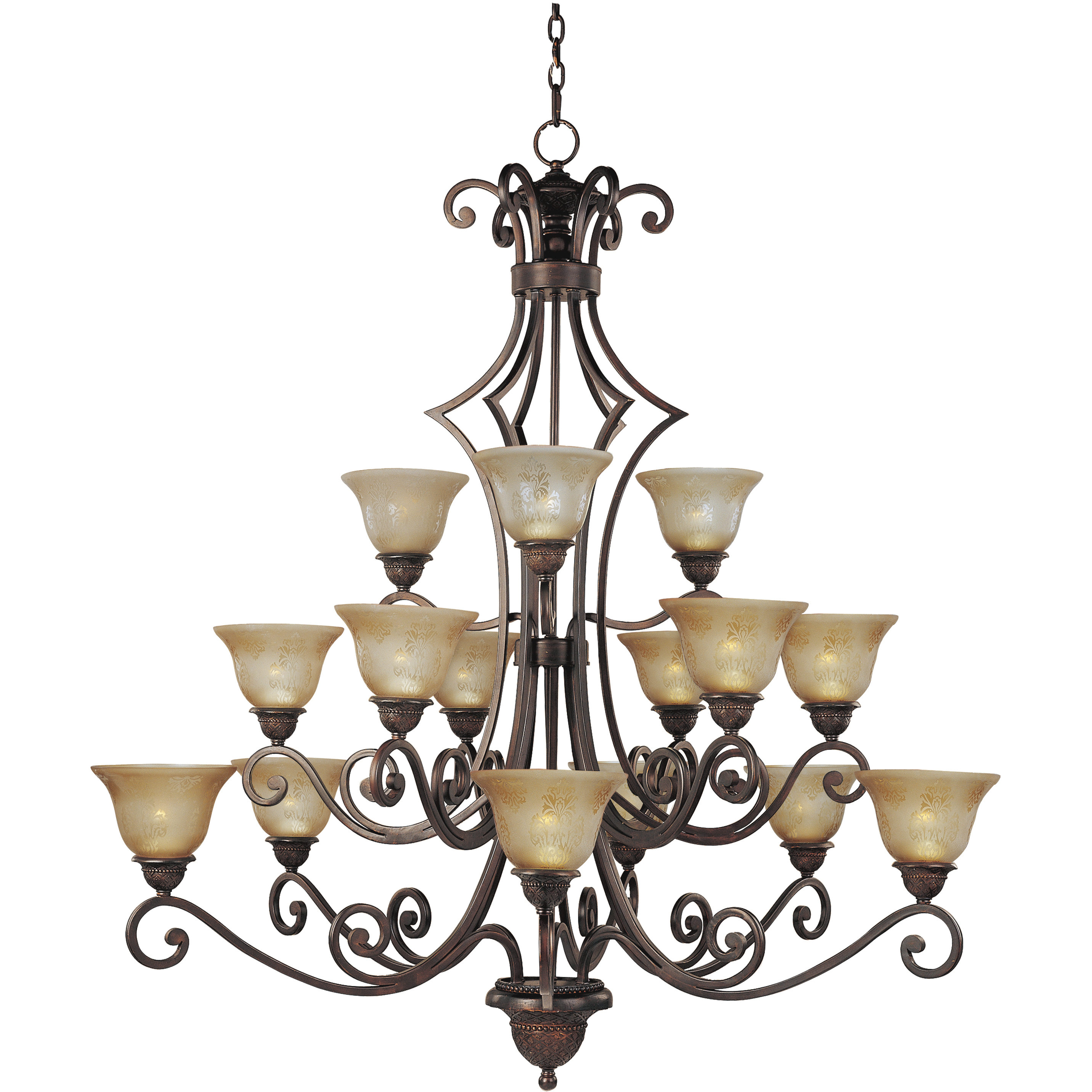 Symphony 15 Light 49 inch Oil Rubbed Bronze Multi-Tier Chandelier Ceiling Light