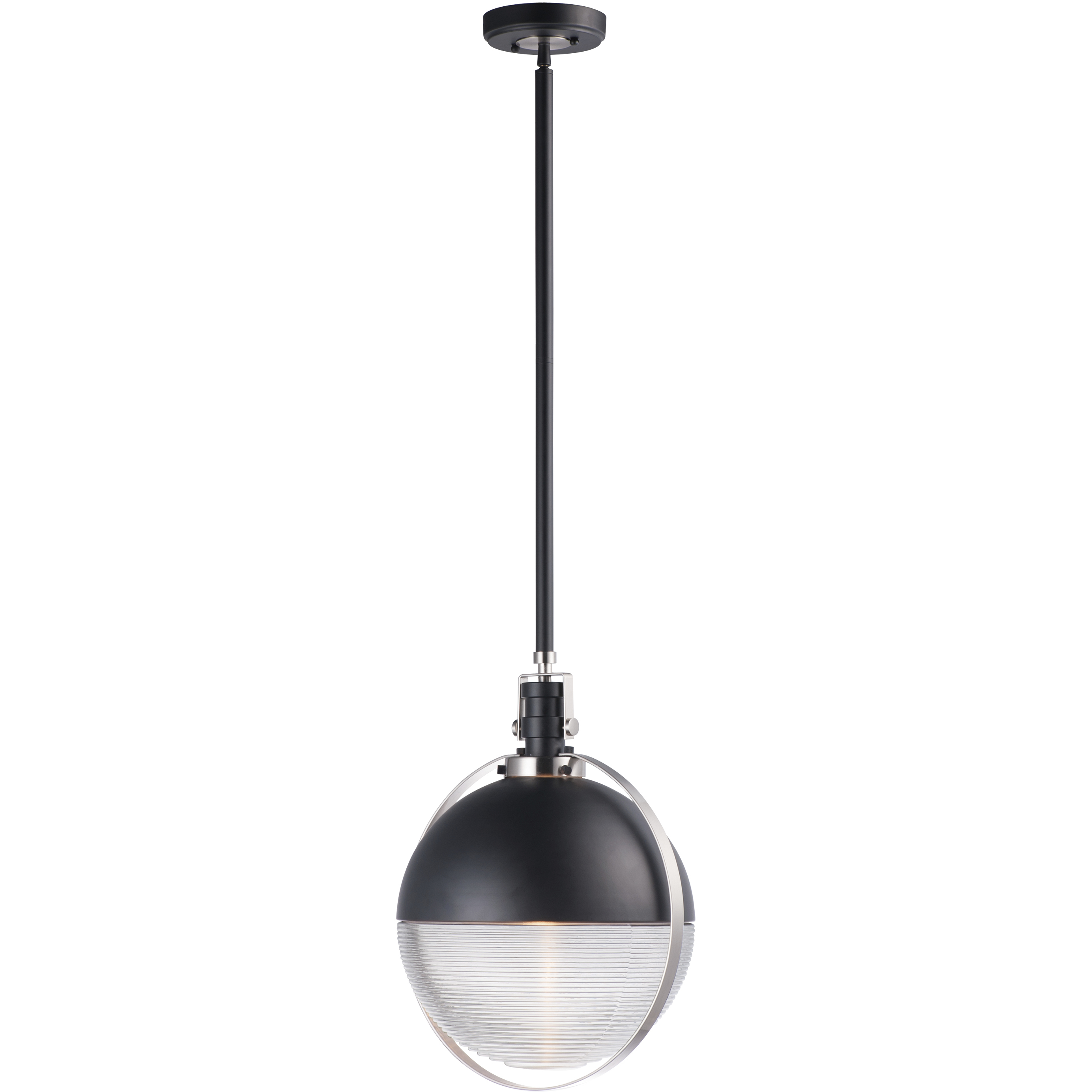 Axiom LED 12.25 inch Black and Satin Nickel Single Pendant Ceiling Light