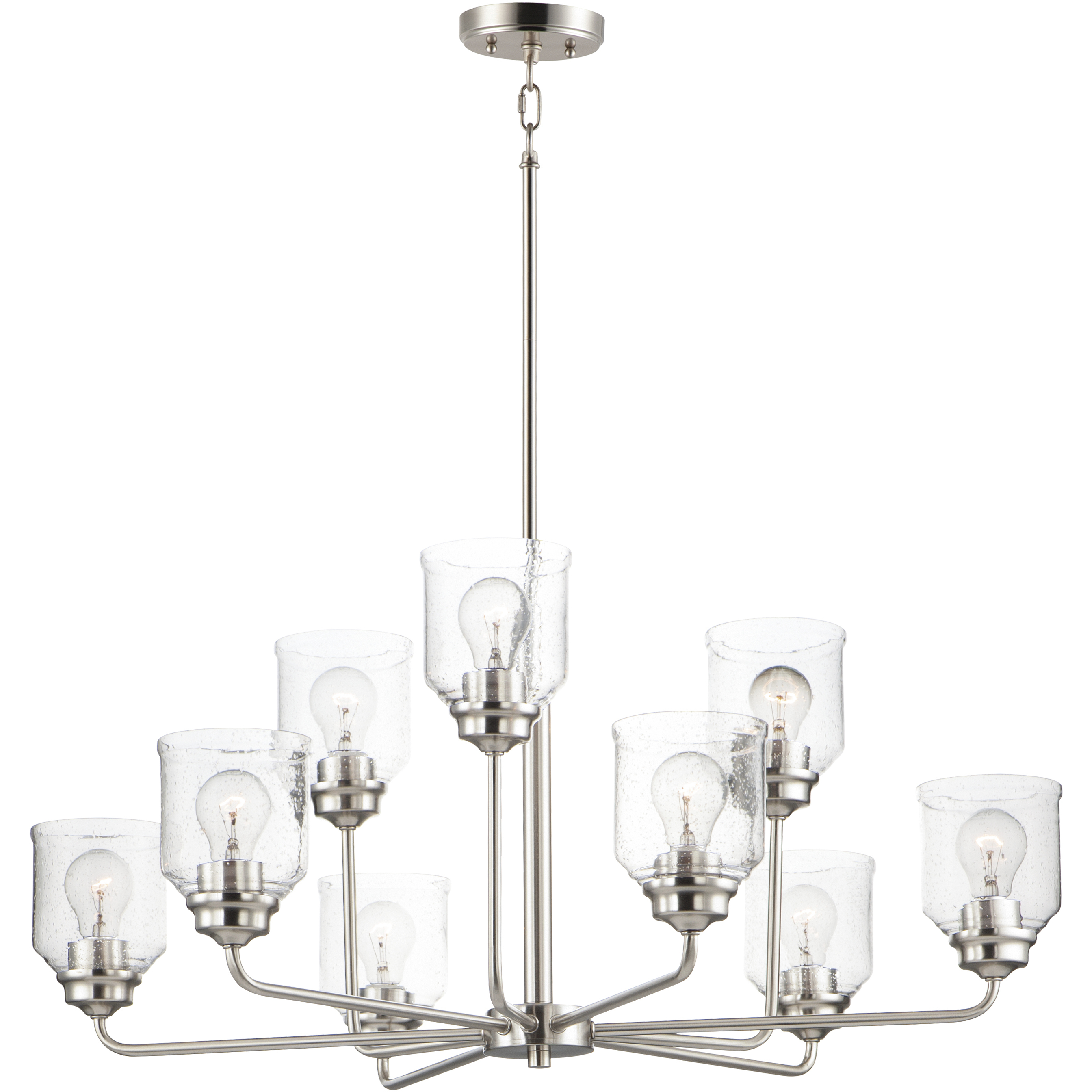Acadia 9 Light 34.75 inch Satin Nickel Chandelier Ceiling Light