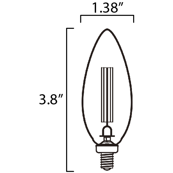Glow LED B11 E12 4 watt 120 3000K Bulb