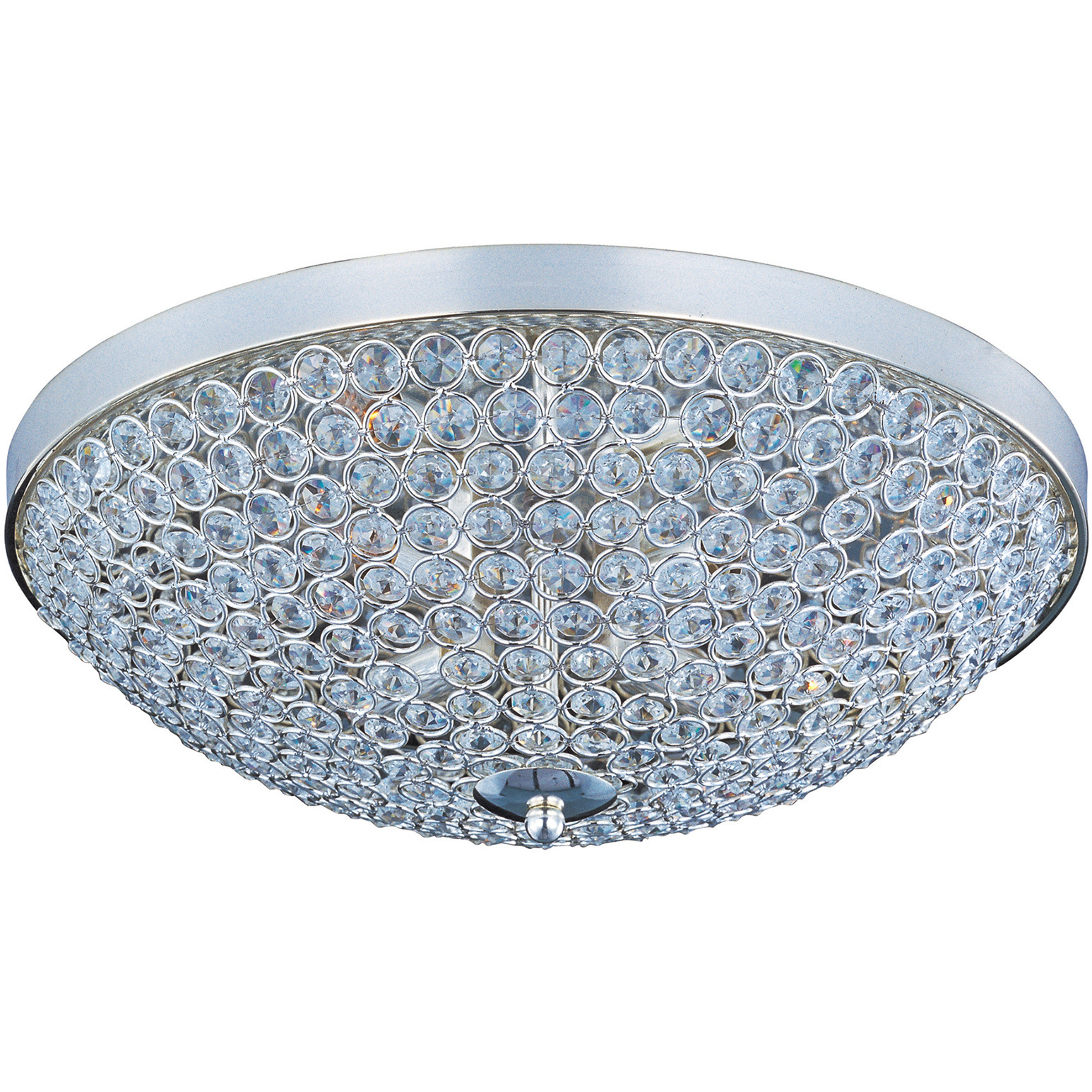 Glimmer LED 15 inch Plated Silver Flush Mount Ceiling Light