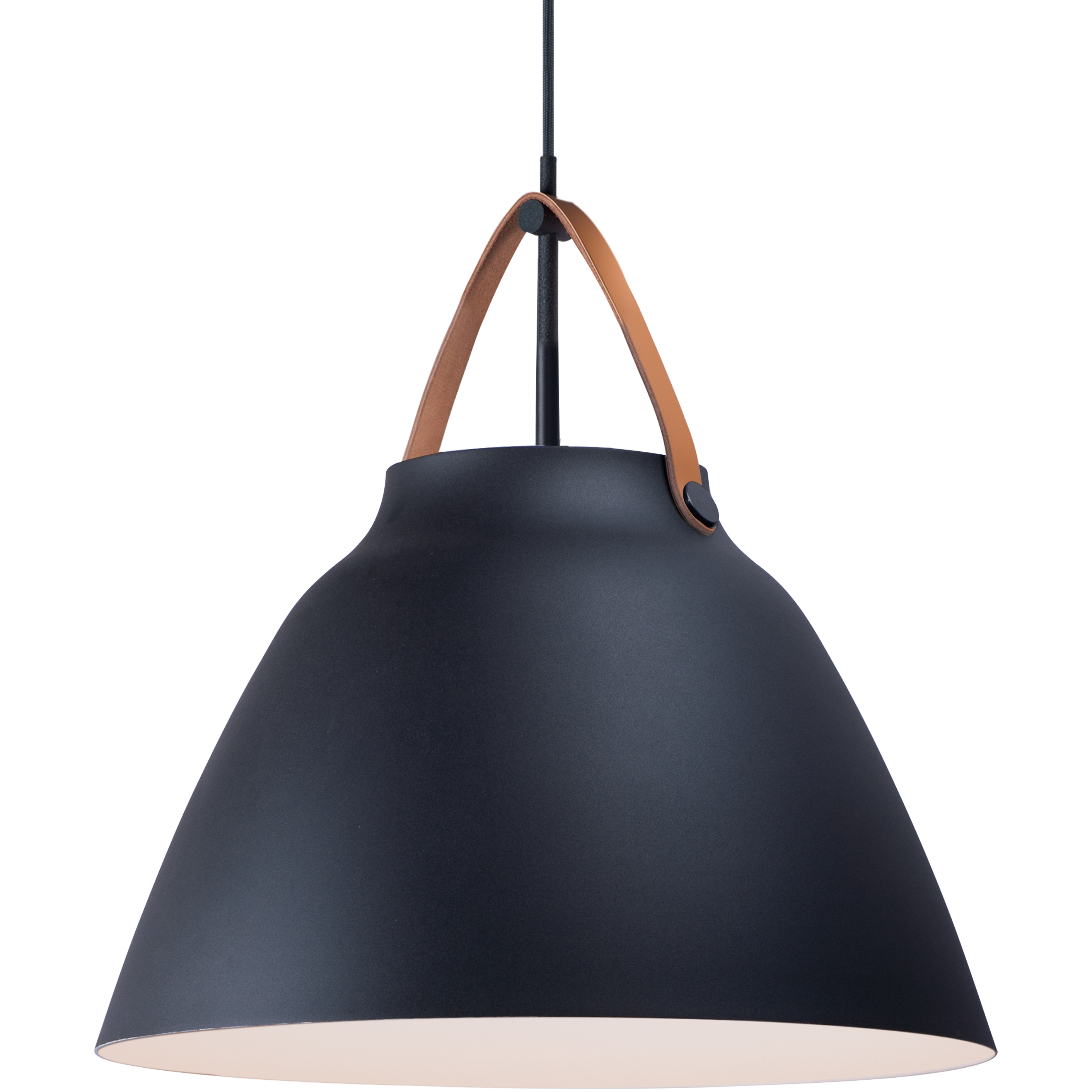 Nordic 1 Light 19 inch Tan Leather and Black Single Pendant Ceiling Light