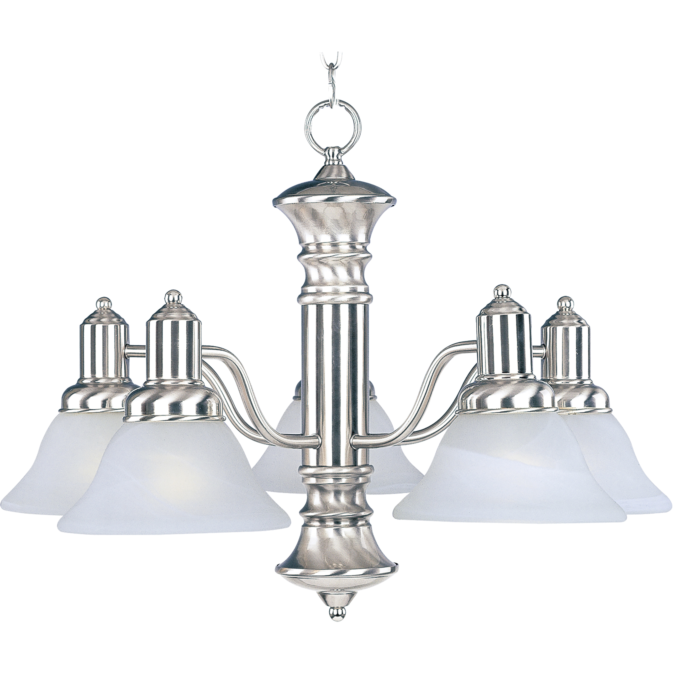 Newburg 5 Light 24.75 inch Satin Nickel Down Light Chandelier Ceiling Light