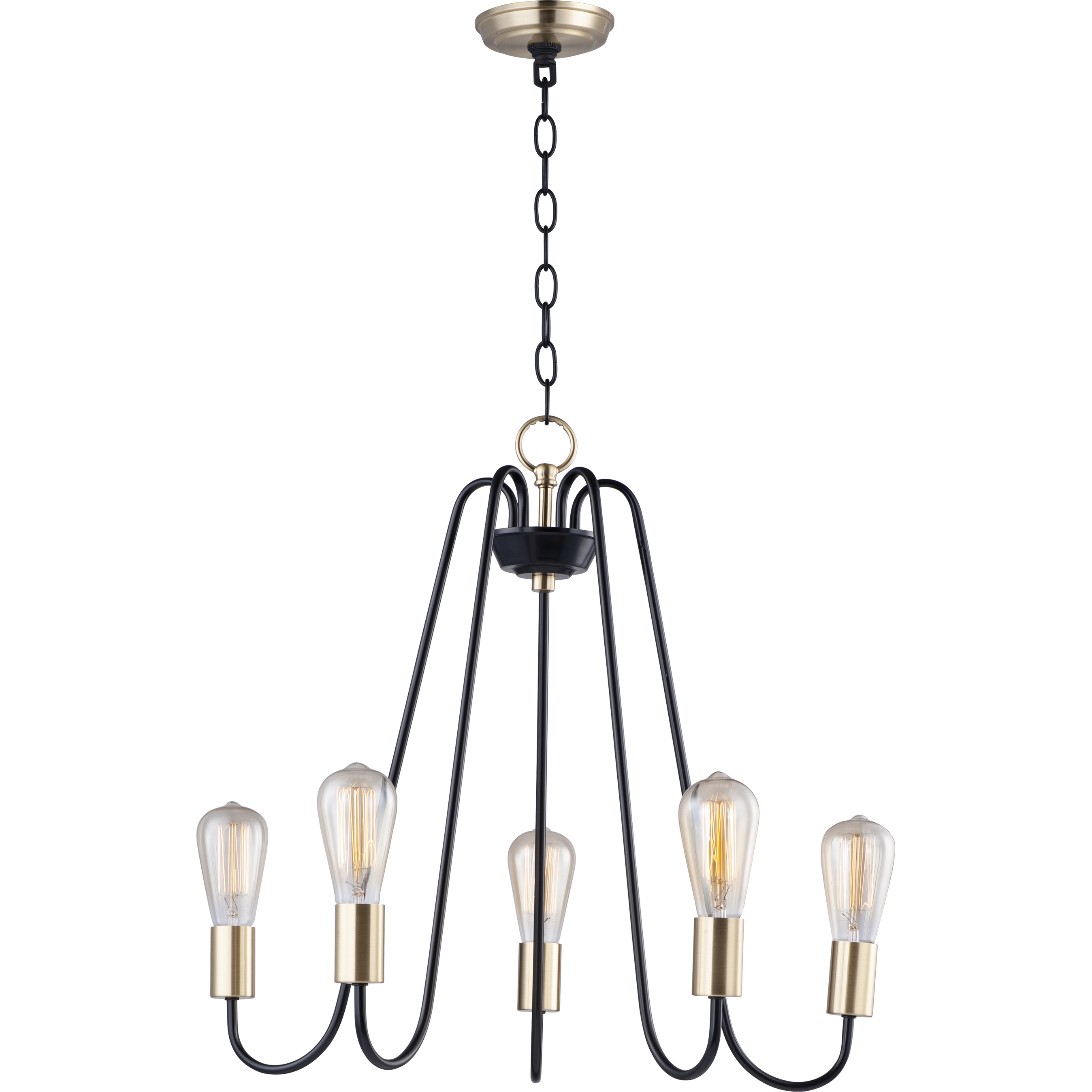 Haven 5 Light 23.75 inch Oil Rubbed Bronze and Antique Brass Single-Tier Chandelier Ceiling Light