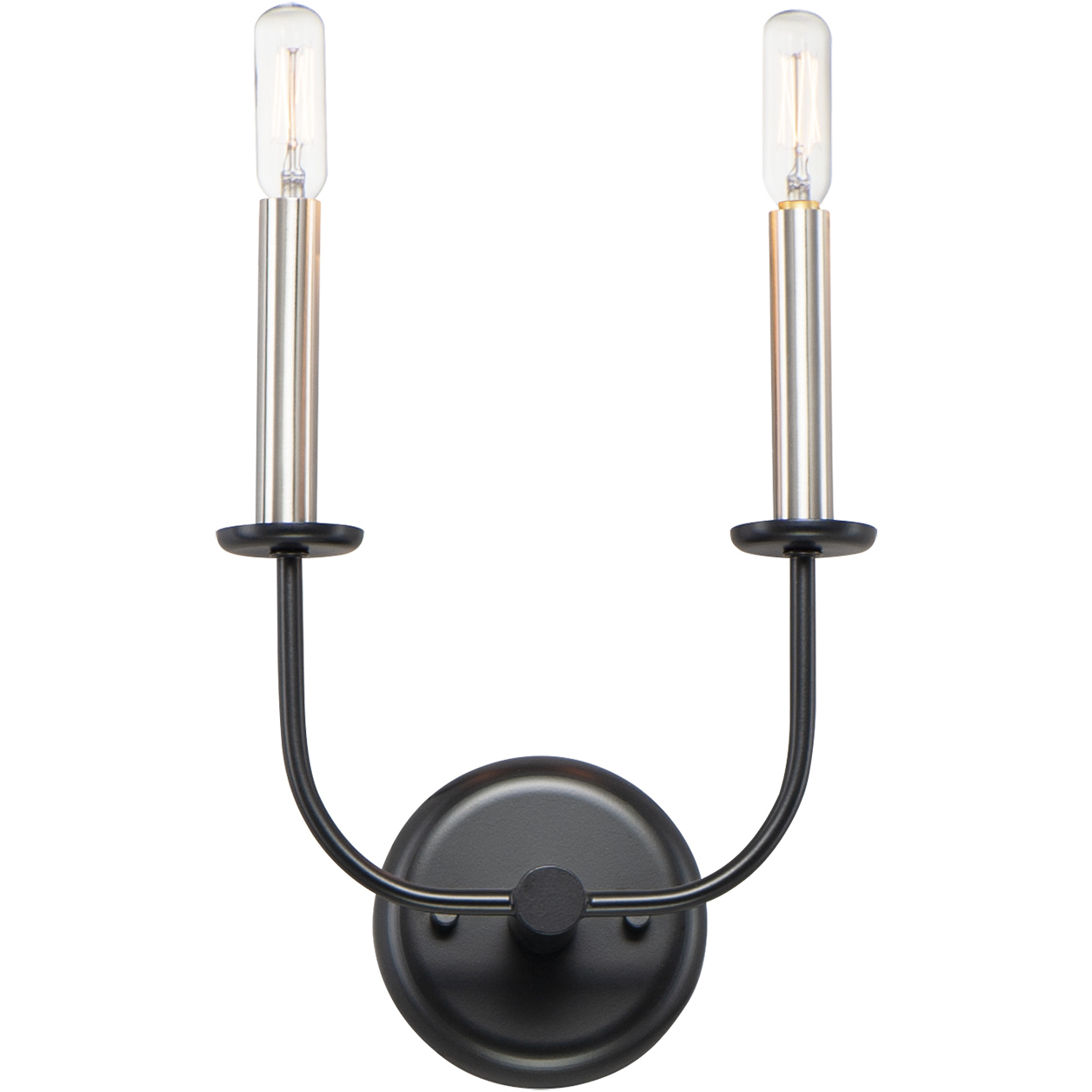 Wesley 2 Light 9 inch Black and Satin Nickel ADA Wall Sconce Wall Light