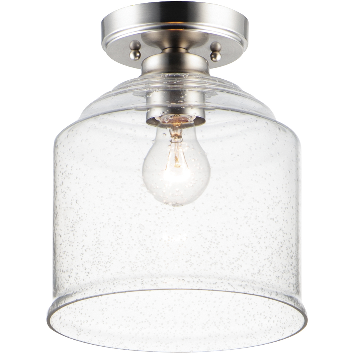 Acadia 1 Light 8.75 inch Satin Nickel Semi-Flush Mount Ceiling Light