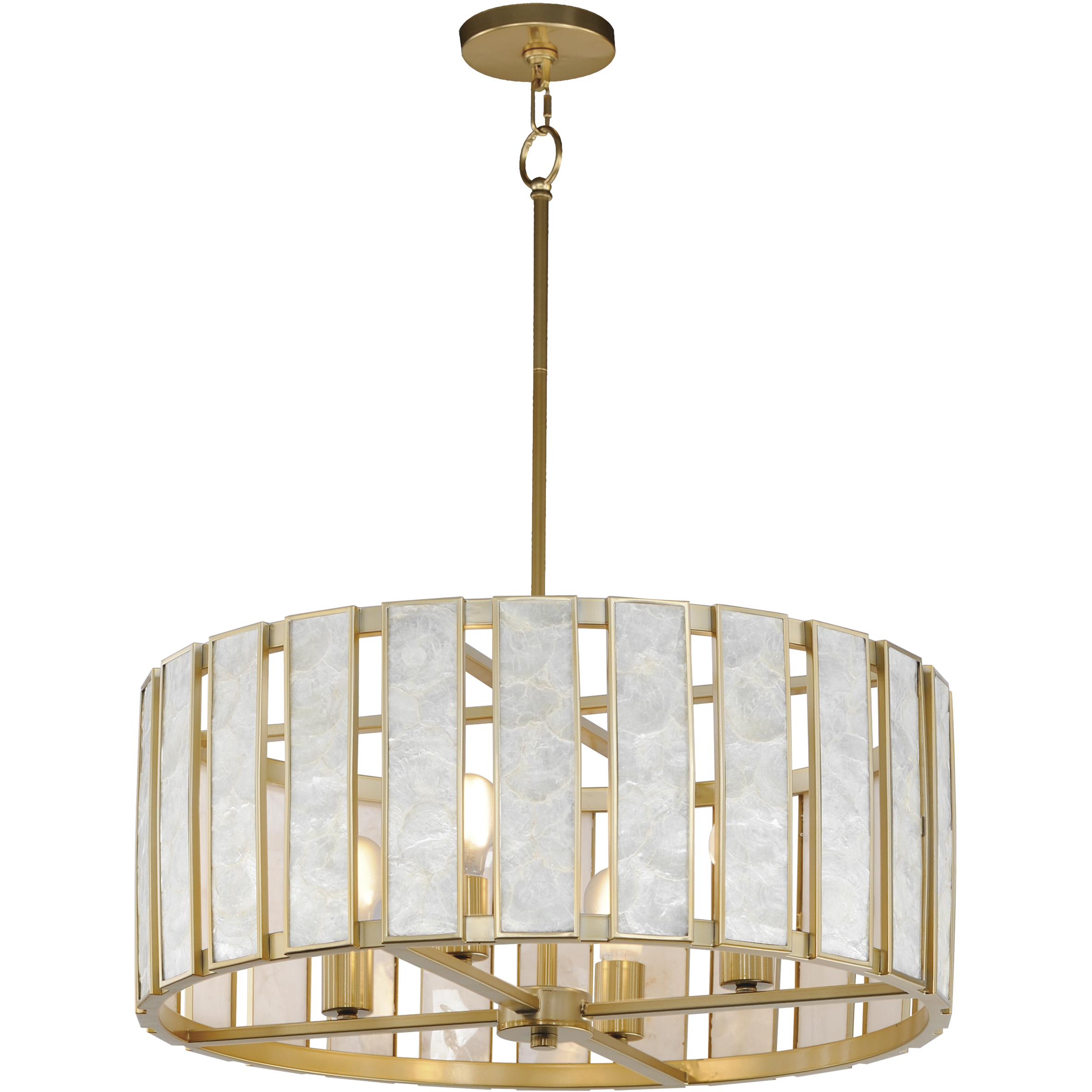 Miramar 4 Light 24.25 inch Capiz and Natural Aged Brass Single Pendant Ceiling Light