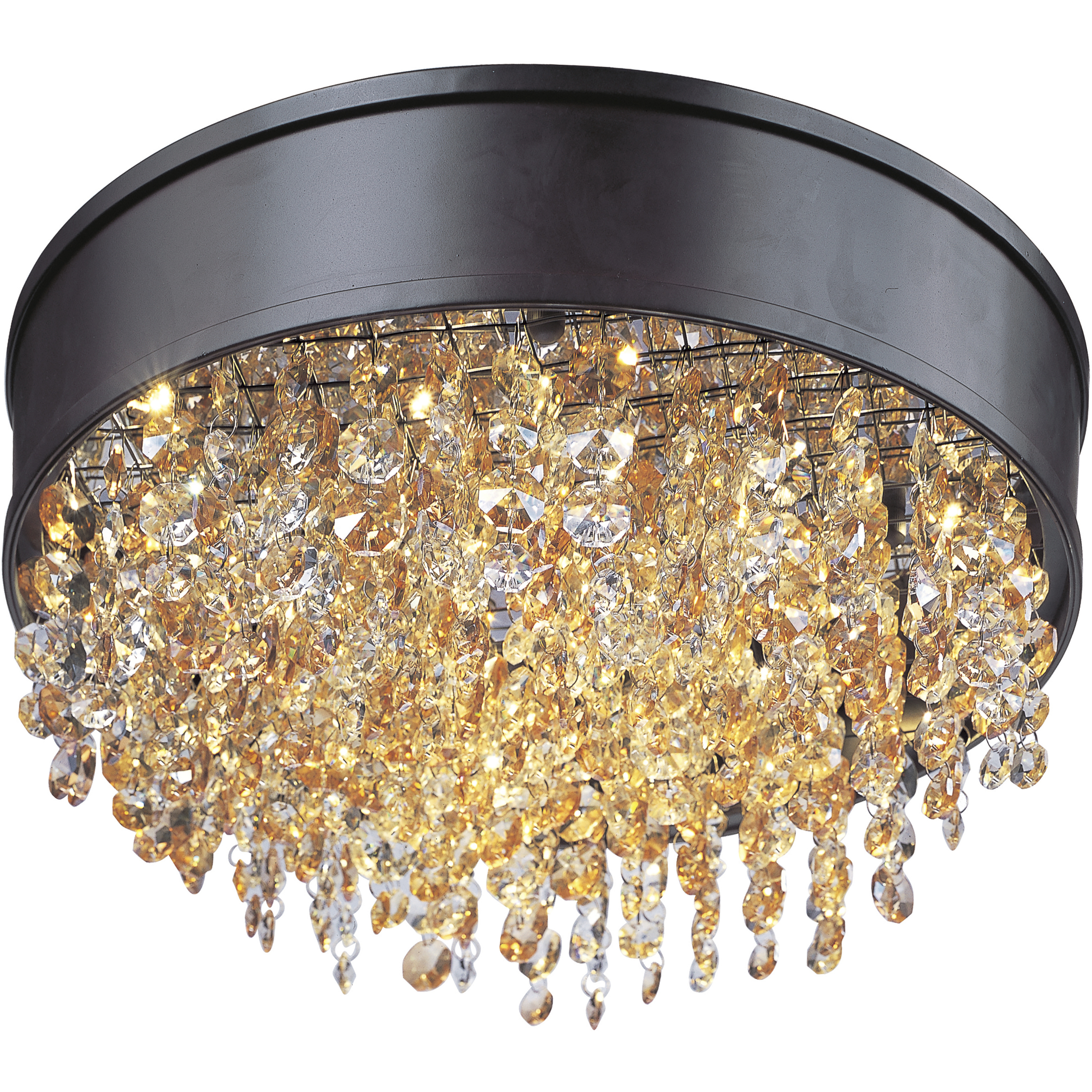 Mystic LED 16 inch Bronze Flush Mount Ceiling Light in Scotch Crystal