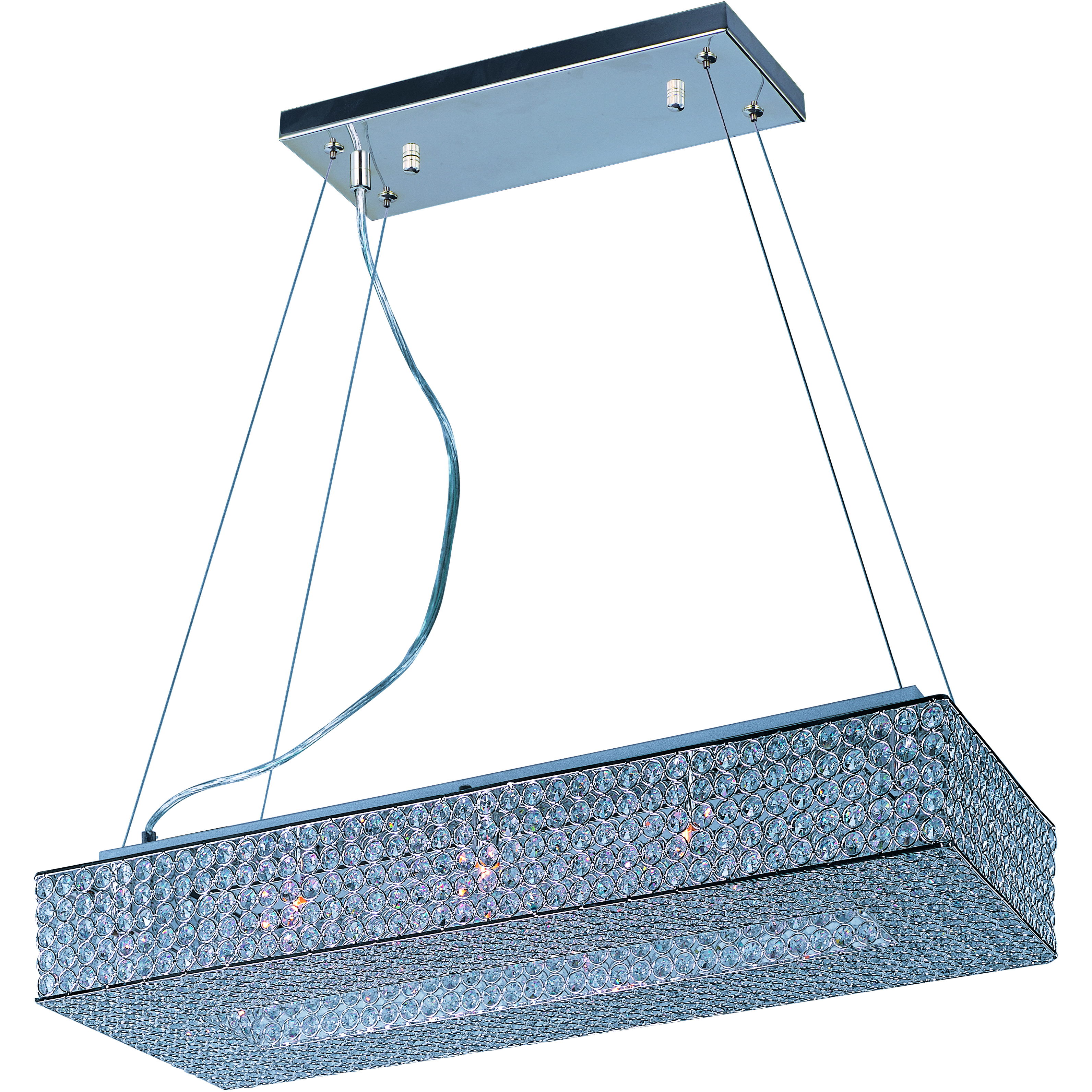 Glimmer 10 Light 35 inch Plated Silver Linear Pendant Ceiling Light