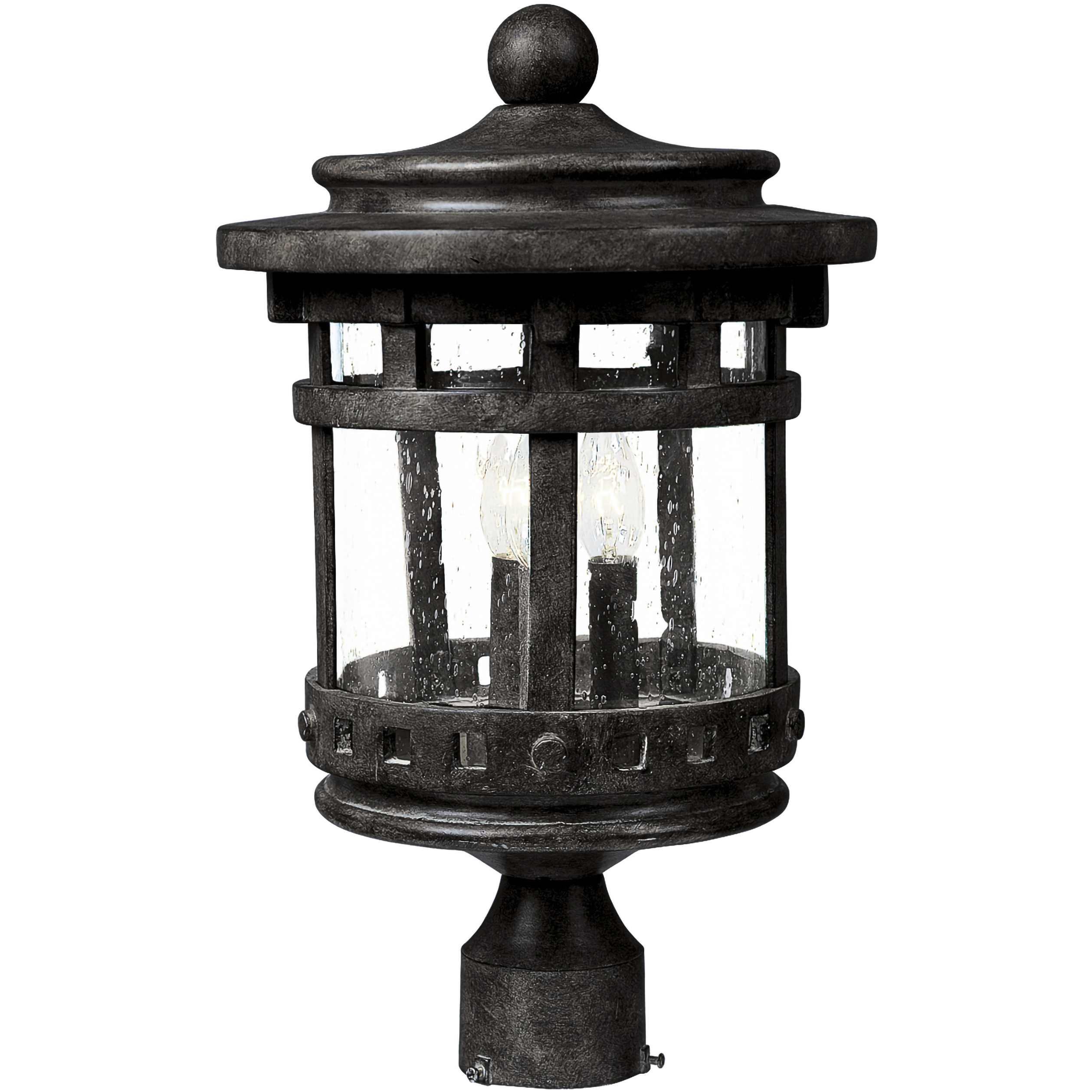 Santa Barbara DC 3 Light 16 inch Sienna Outdoor Pole/Post Mount