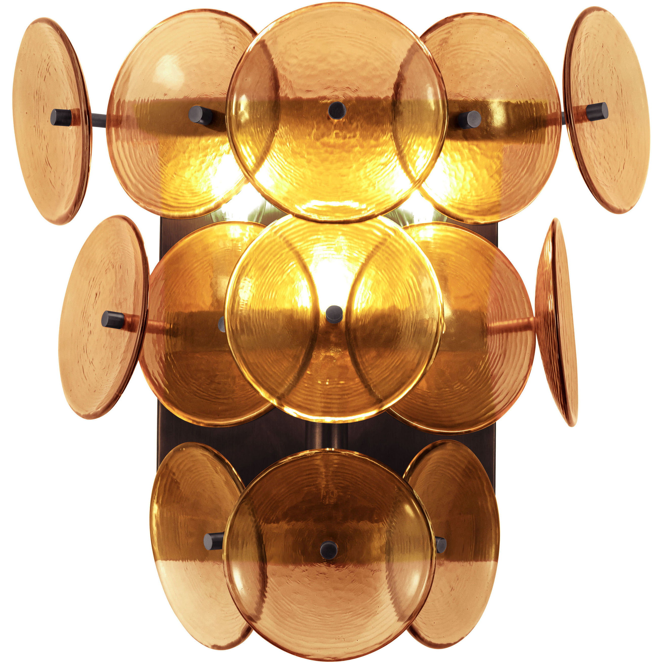 Loren 3 Light 15 inch Gunmetal Wall Sconce Wall Light in Amber