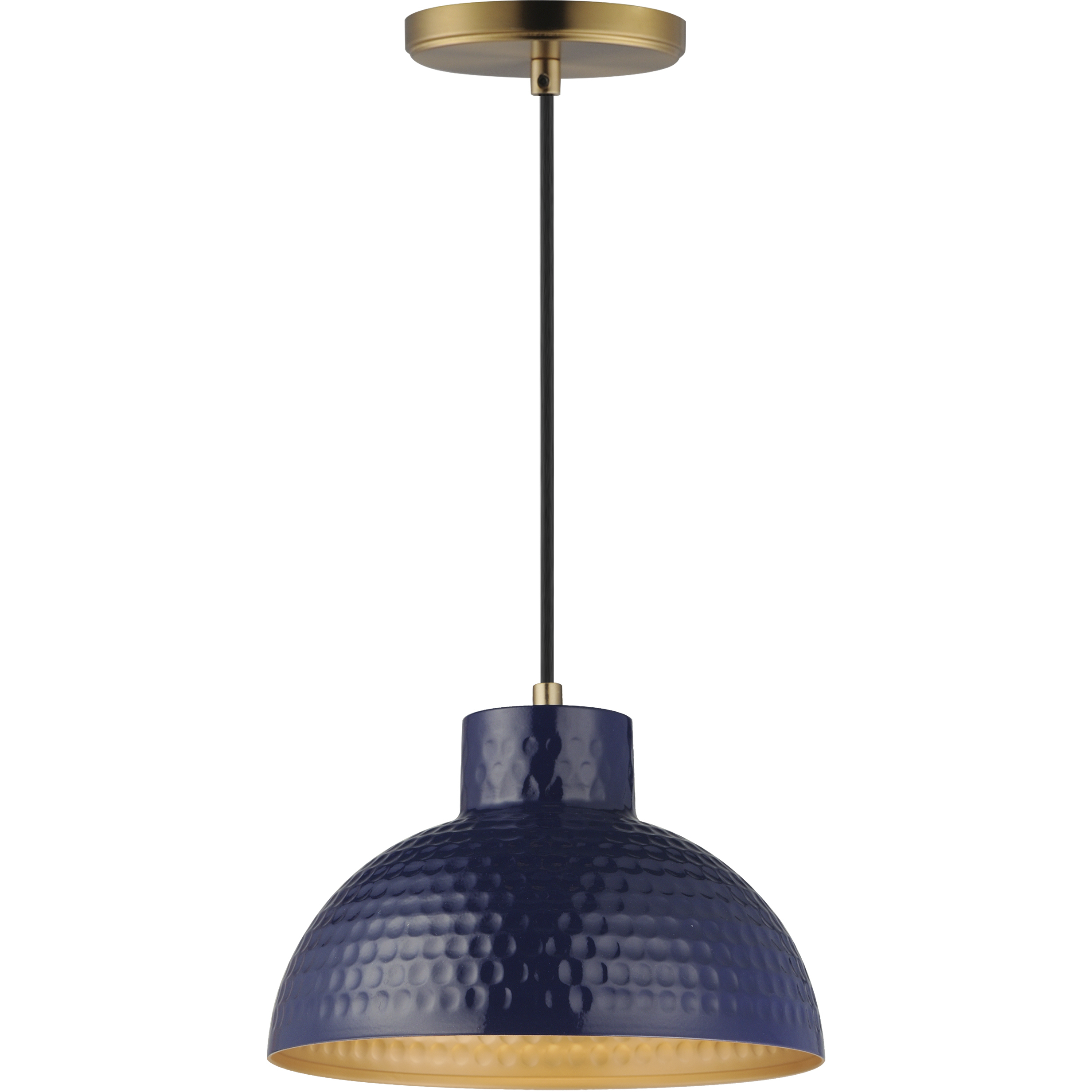 Rockport 1 Light 10 inch Glossy Navy and Natural Aged Brass Single Pendant Ceiling Light in Green and Natural Aged Brass