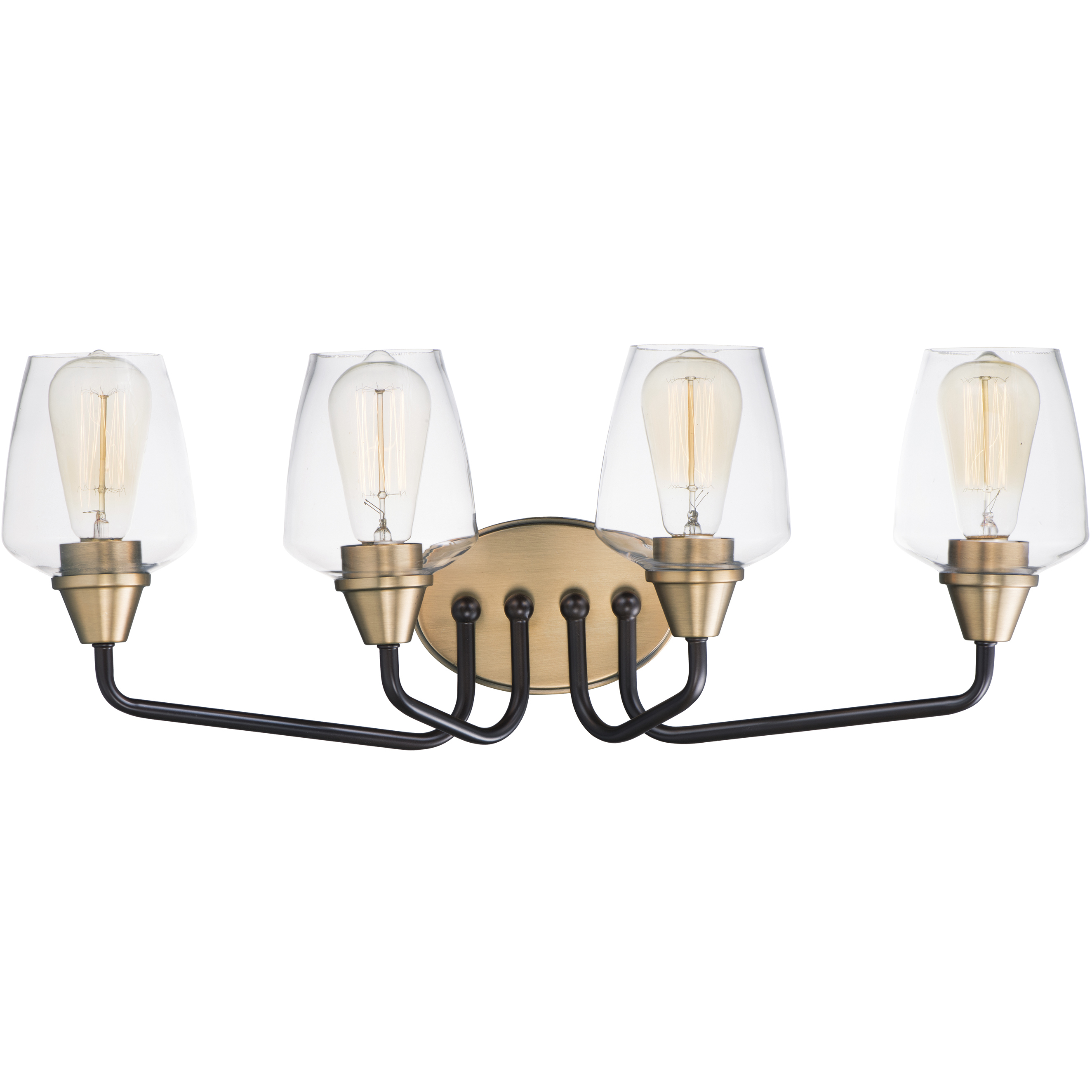 Goblet 4 Light 26.25 inch Bronze and Antique Brass Bath Vanity Wall Light