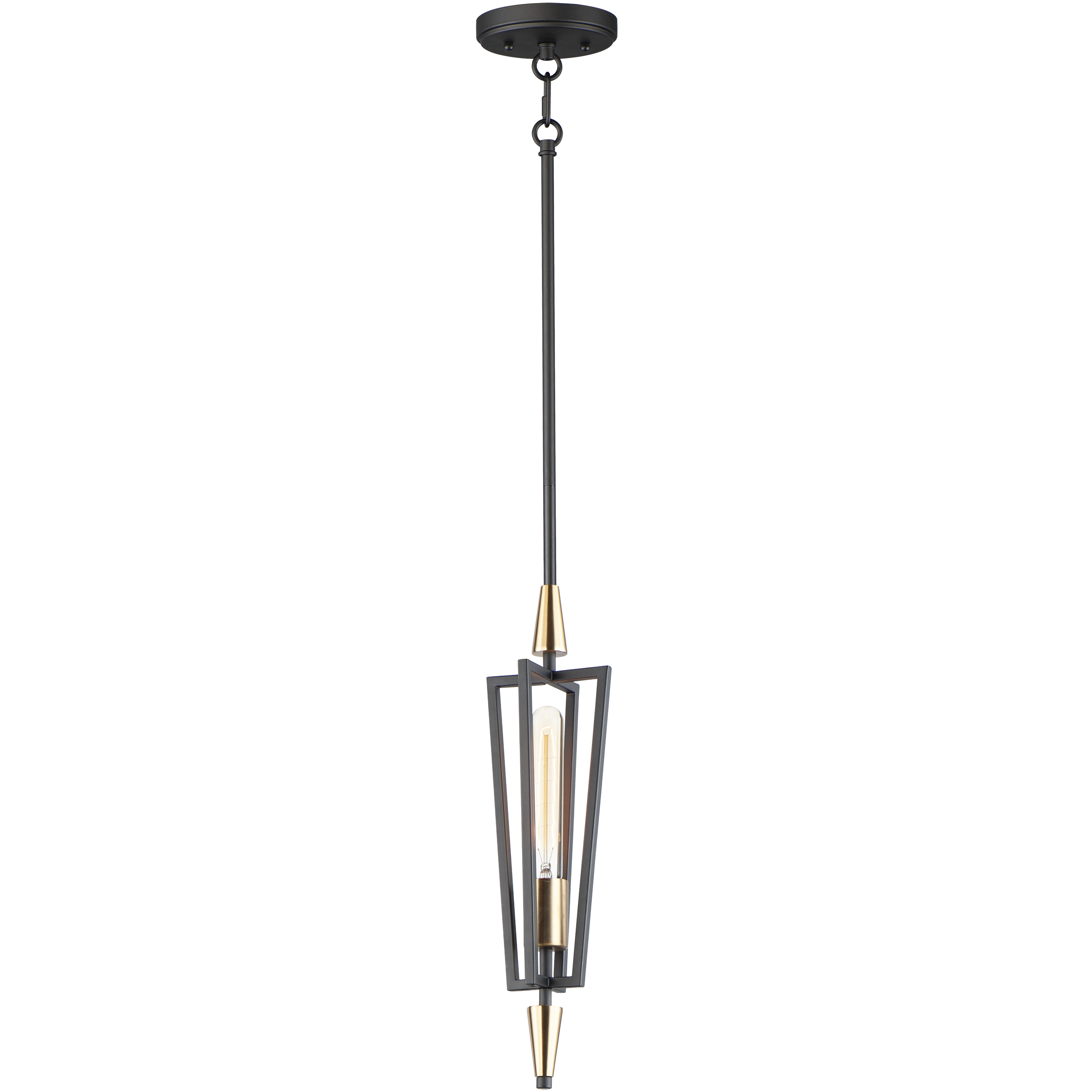 Wings 1 Light 4.75 inch Black and Satin Brass Single Pendant Ceiling Light