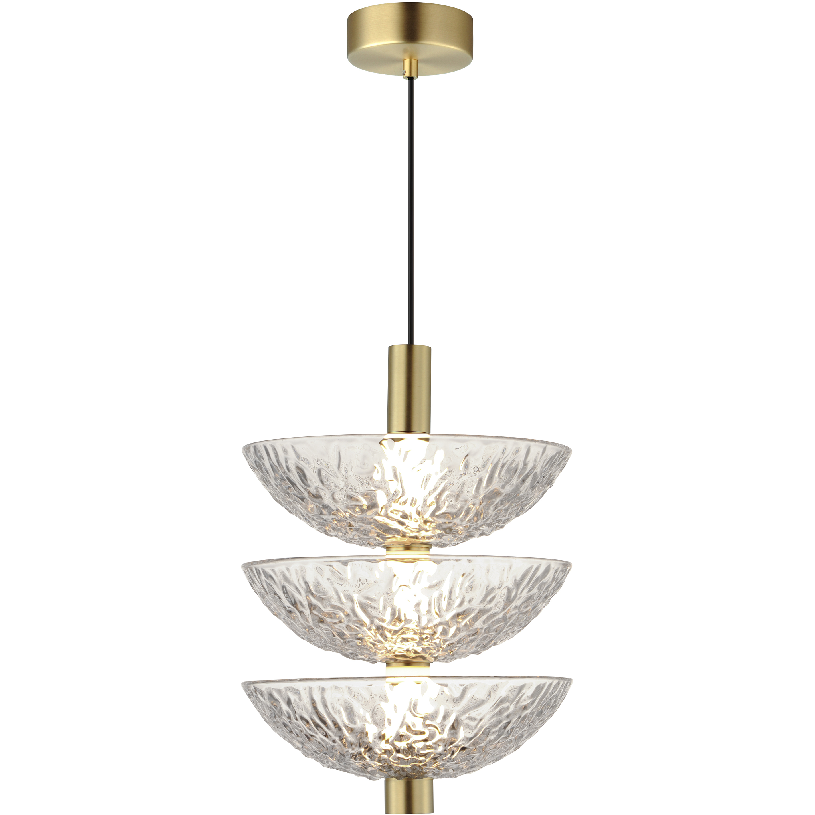 Metropolis LED 12 inch Satin Brass Single Pendant Ceiling Light