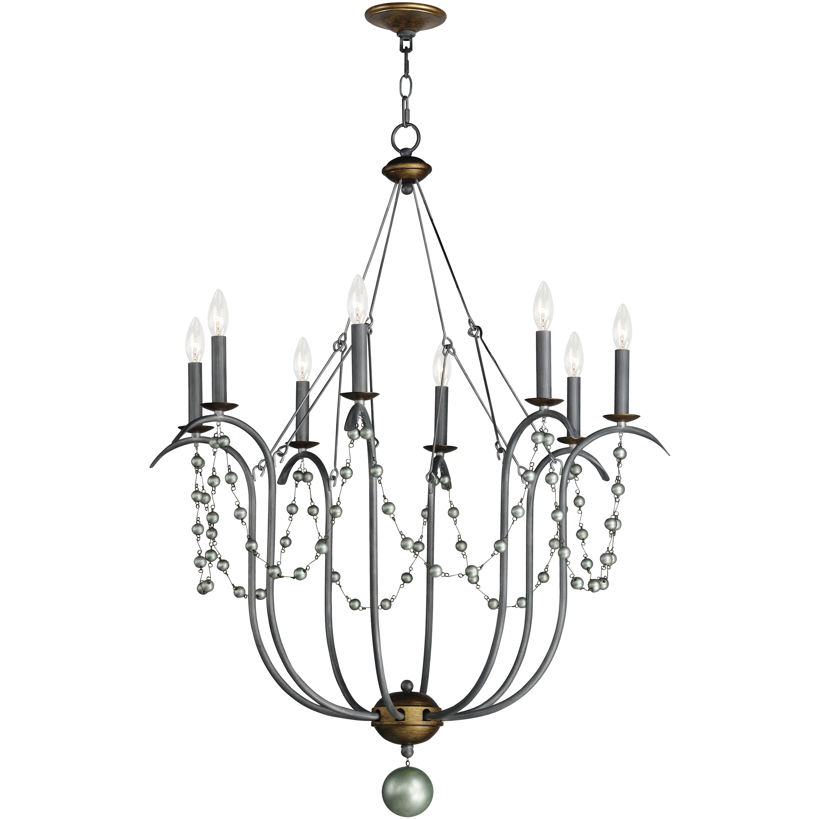 Formosa 8 Light 32 inch Golden Noir Chandelier Ceiling Light