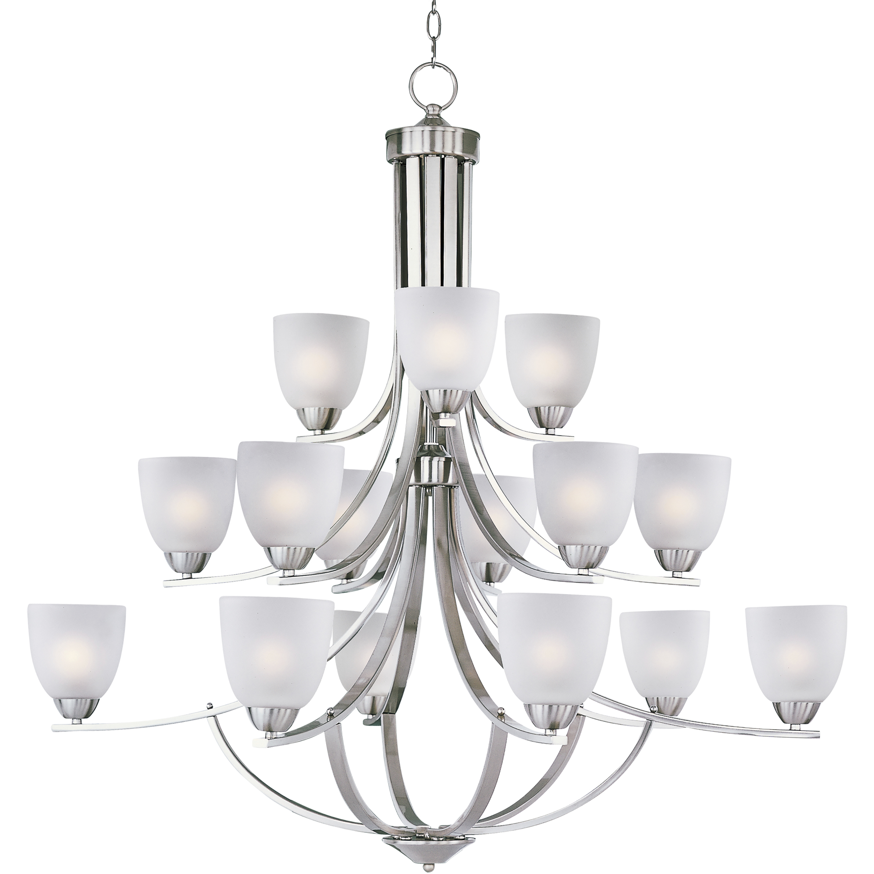 Axis 15 Light 43 inch Satin Nickel Multi-Tier Chandelier Ceiling Light