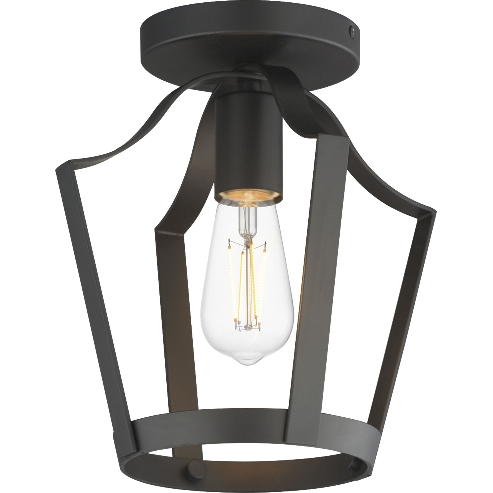 Arden 1 Light 9.5 inch Black Semi-Flush Mount Ceiling Light