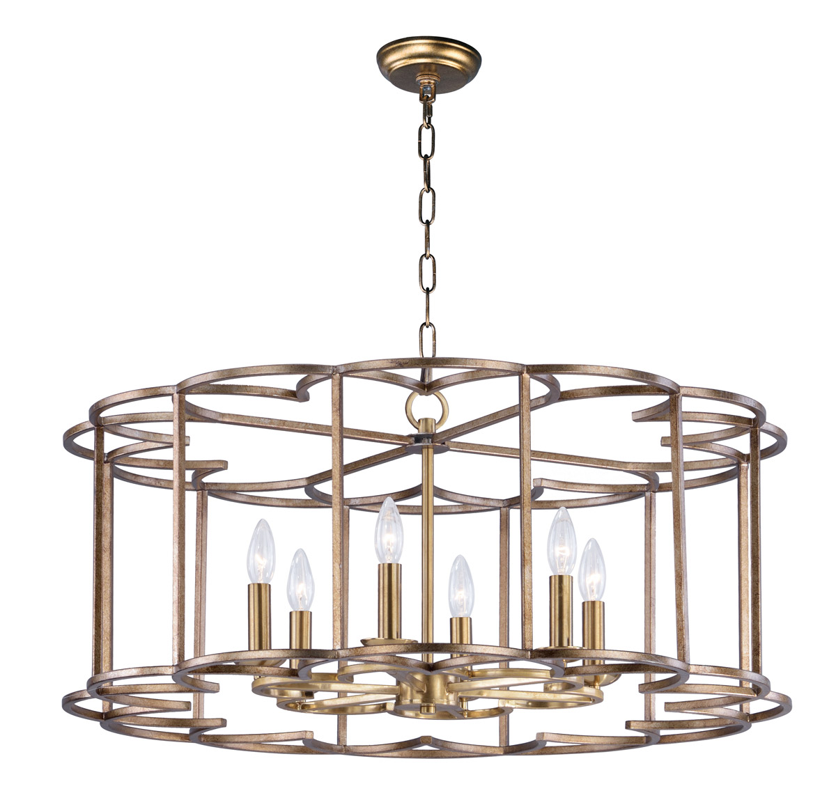 Helix 6 Light 31.5 inch Bronze Fusion Single-Tier Chandelier Ceiling Light