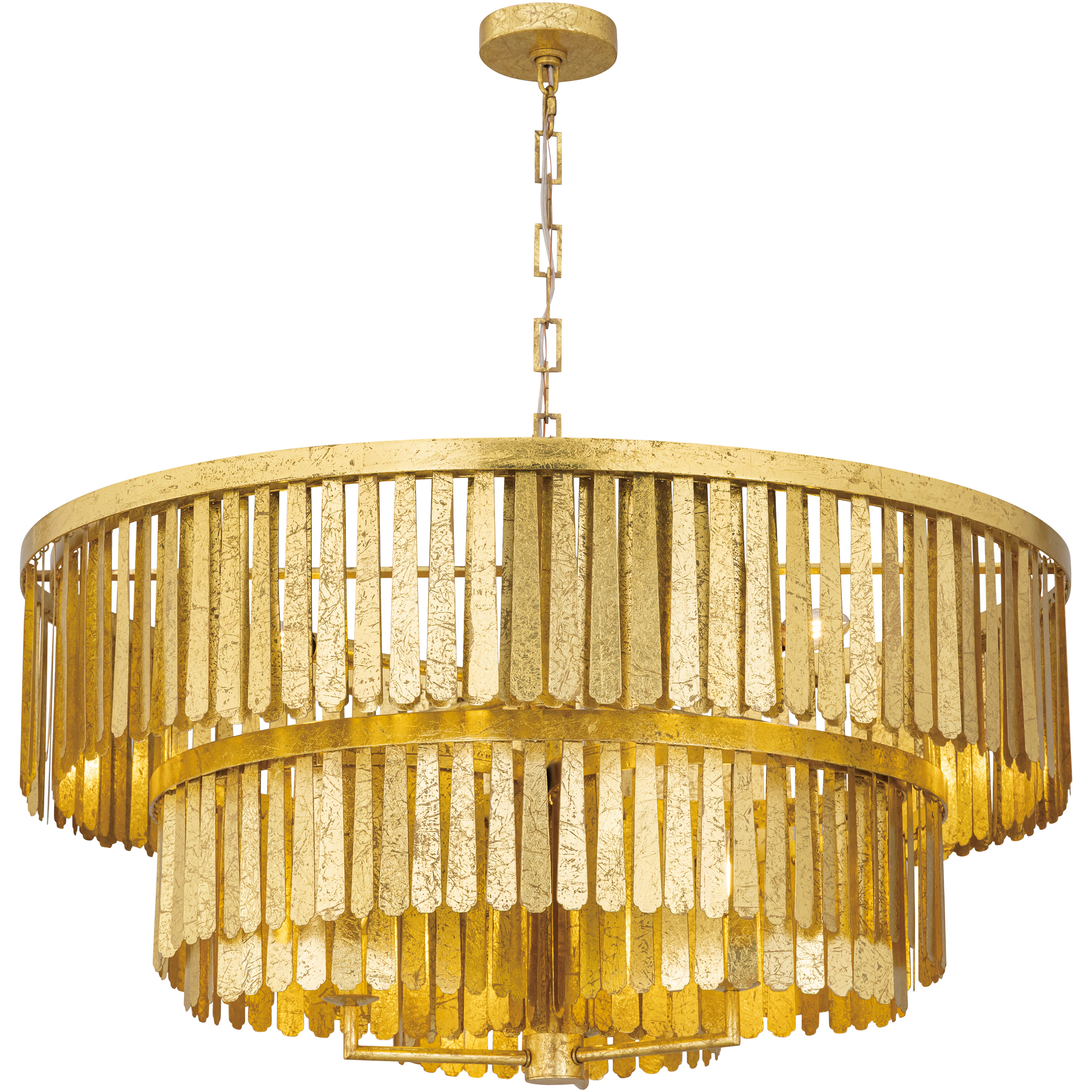 Regalia 7 Light 36 inch Gold Leaf Chandelier Ceiling Light