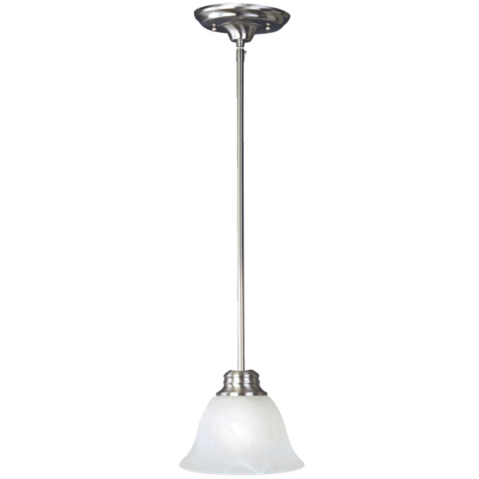Malaga 1 Light 6 inch Satin Nickel Mini Pendant Ceiling Light in Marble