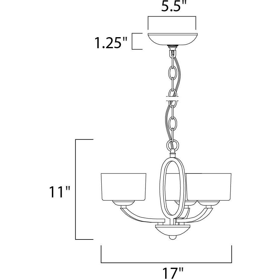 Elle 3 Light 17 inch Polished Chrome Semi-Flush Mount Ceiling Light